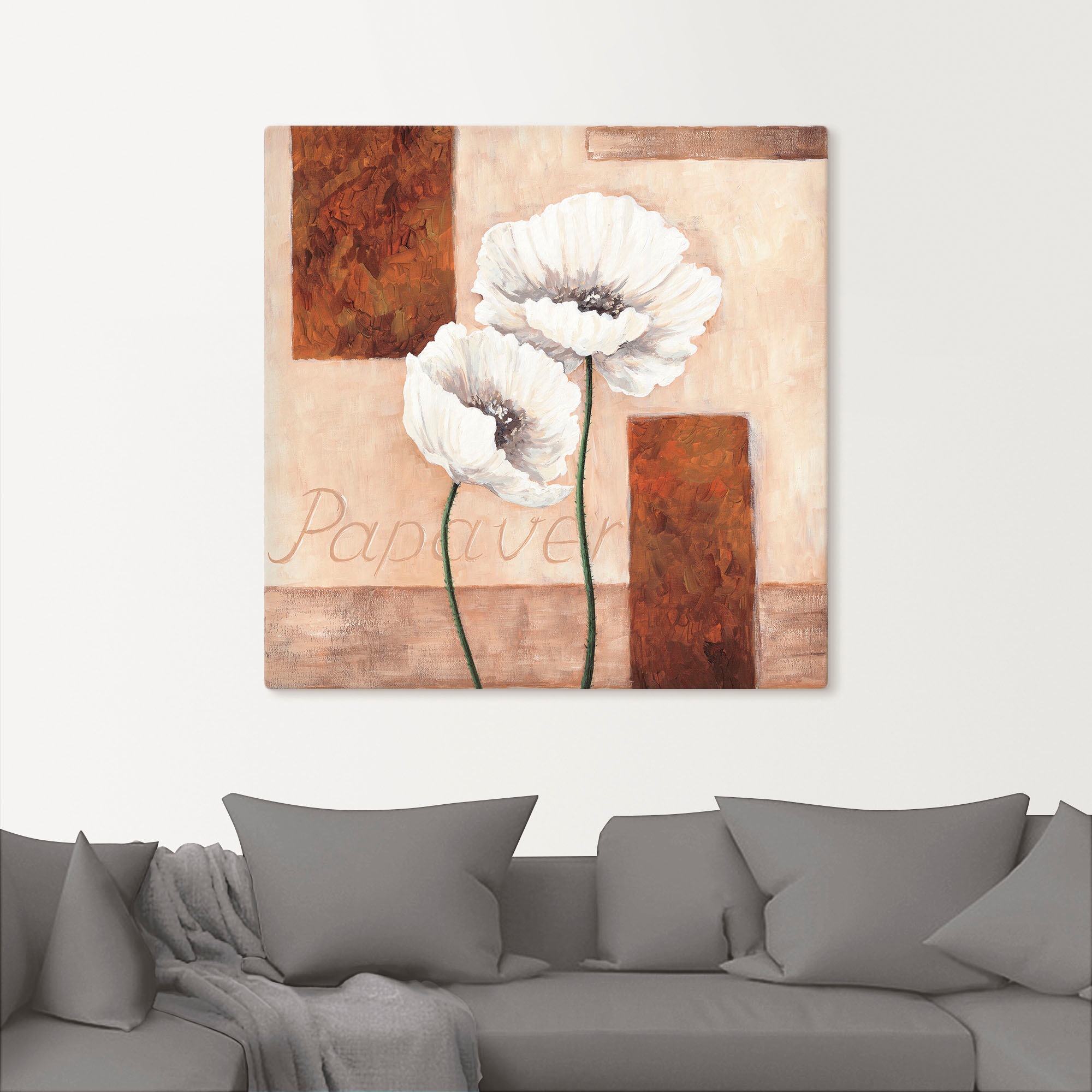 Artland Leinwandbild »Papaver - Mohnblumen« Blumenbilder 1 Stk. tlg. auf Holzrahmen gespannt