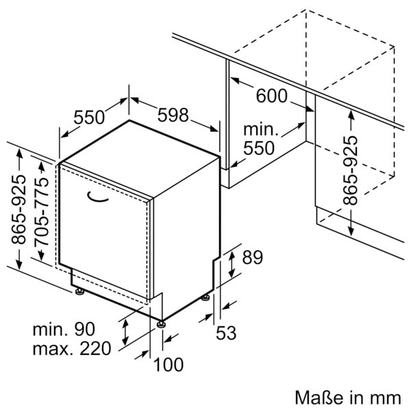 11. Bild von Constructa vollintegrierbarer Geschirrspüler »CB5VX00HVE«, CB5VX00HVE, 13 Maßgedecke