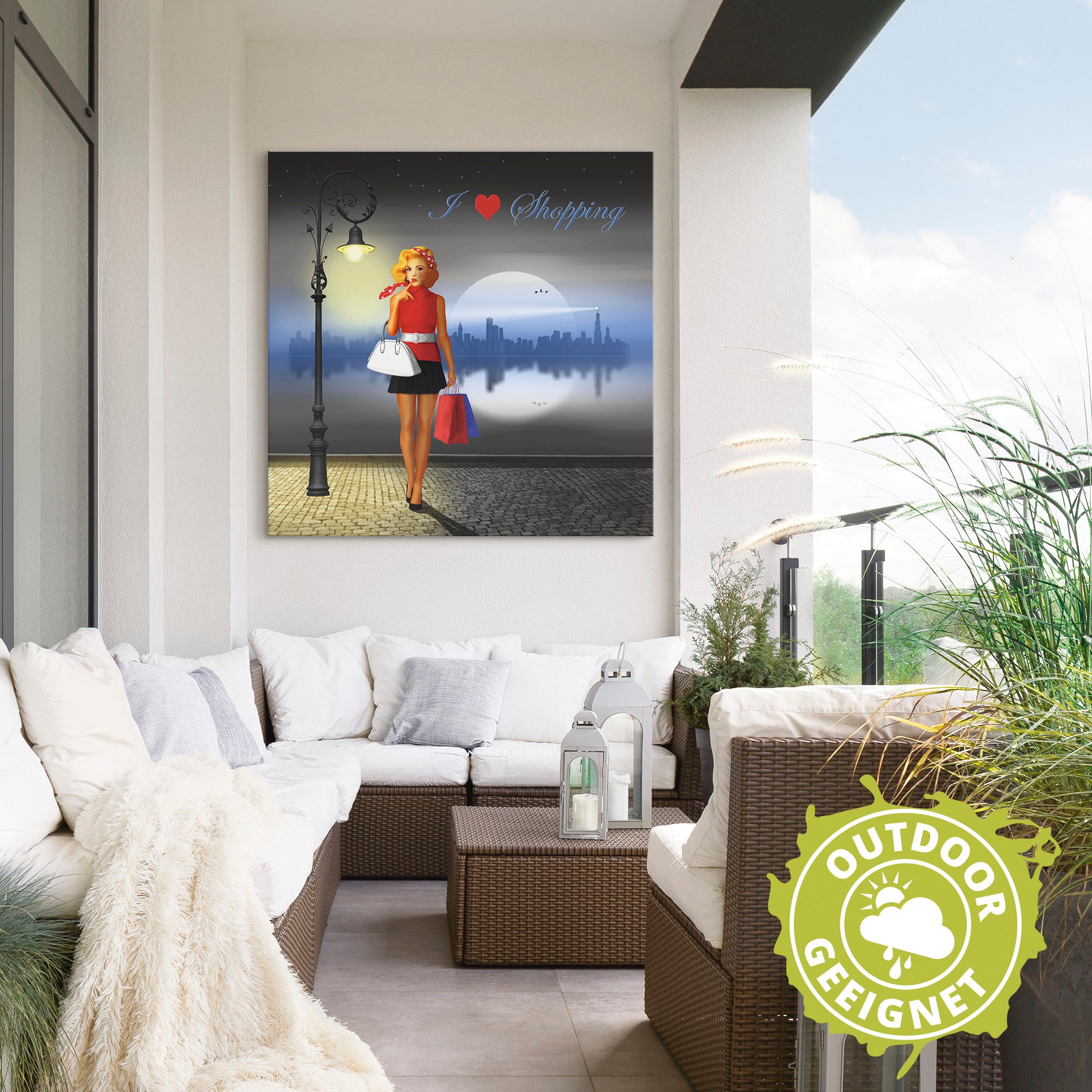 Artland Wandbild »Ich liebe Einkaufen«, Mode, (1 St.), als Alubild, Outdoorbild, Poster in verschied. Größen