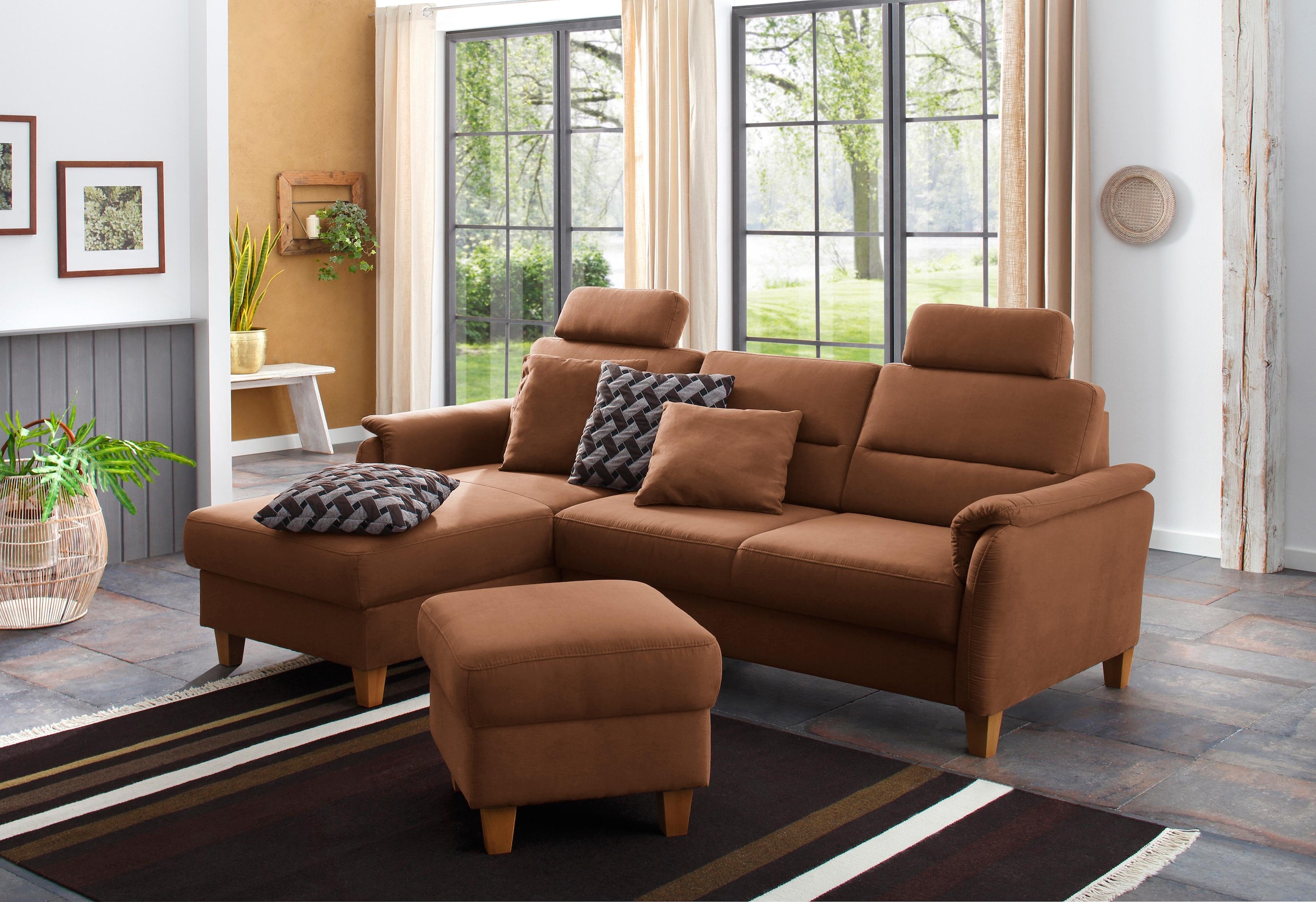 Home affaire Ecksofa »Palmera L-Form, B: 244 cm« optional Bettfunktion & Be günstig online kaufen