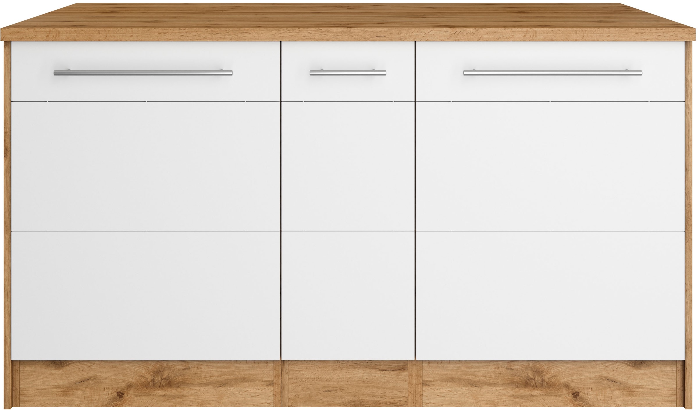 KOCHSTATION Kücheninsel »KS-Wien«, Breite 153 cm, MDF-Fronten, Flaschenregal