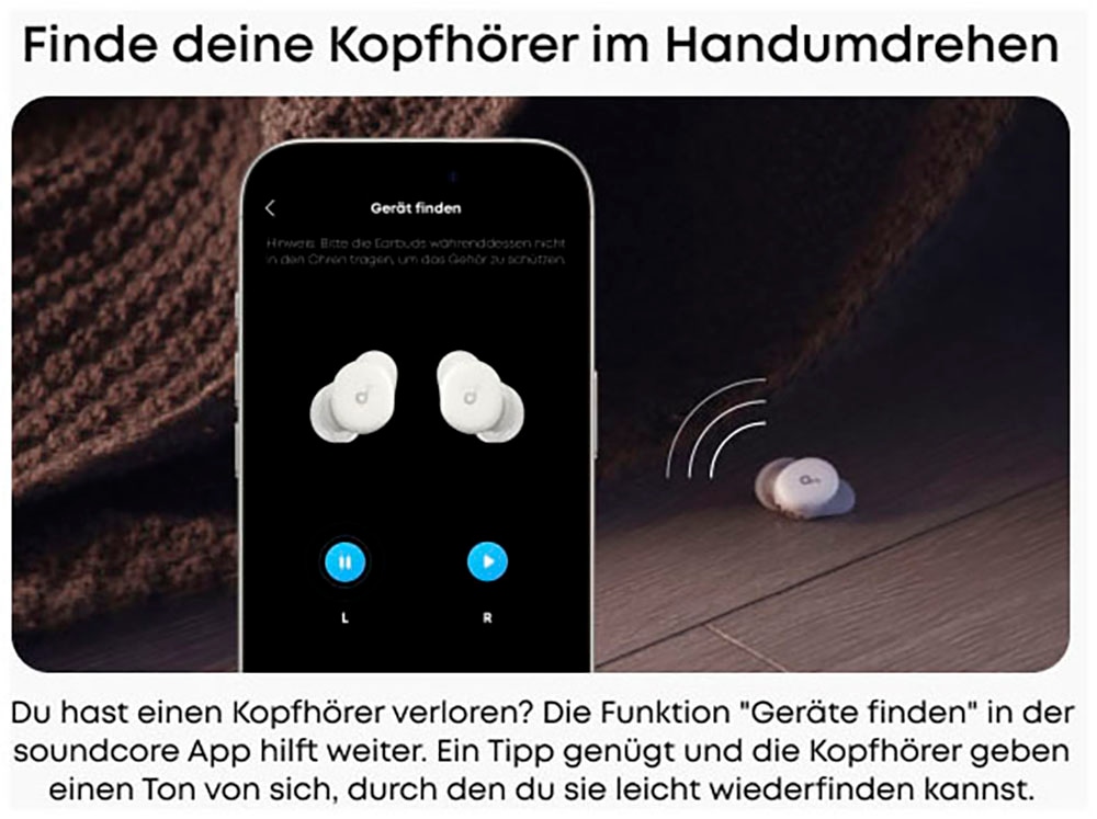 Anker In-Ear-Kopfhörer »Soundcore Sleep A30« Bluetooth Active Noise Cancelling (ANC)