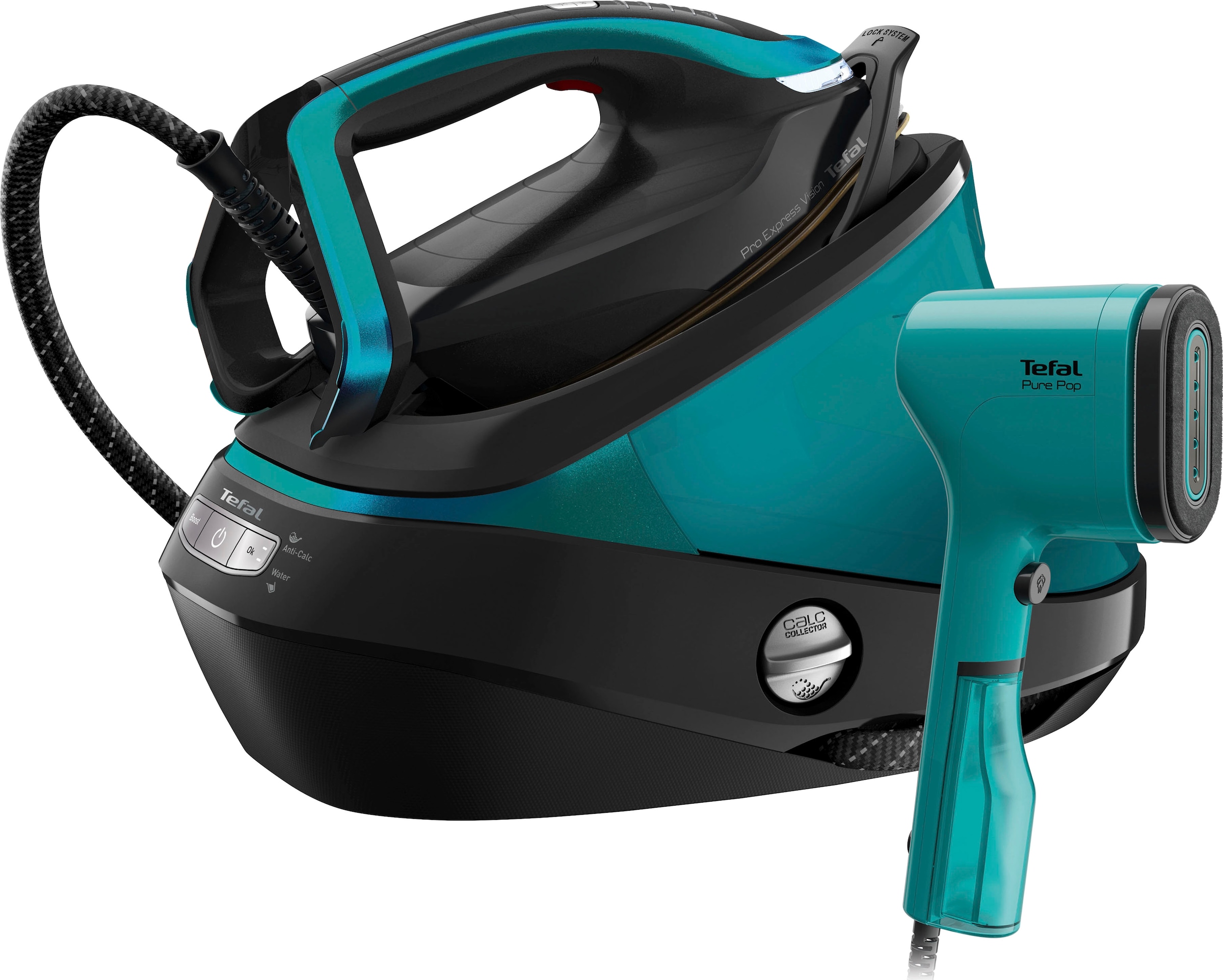 TEFAL Dampfbügelstation »GV9822.DT2024 Pro Express Vision Dampfbügelstation« 1.200 ml Wassertank Schwarz/Blau