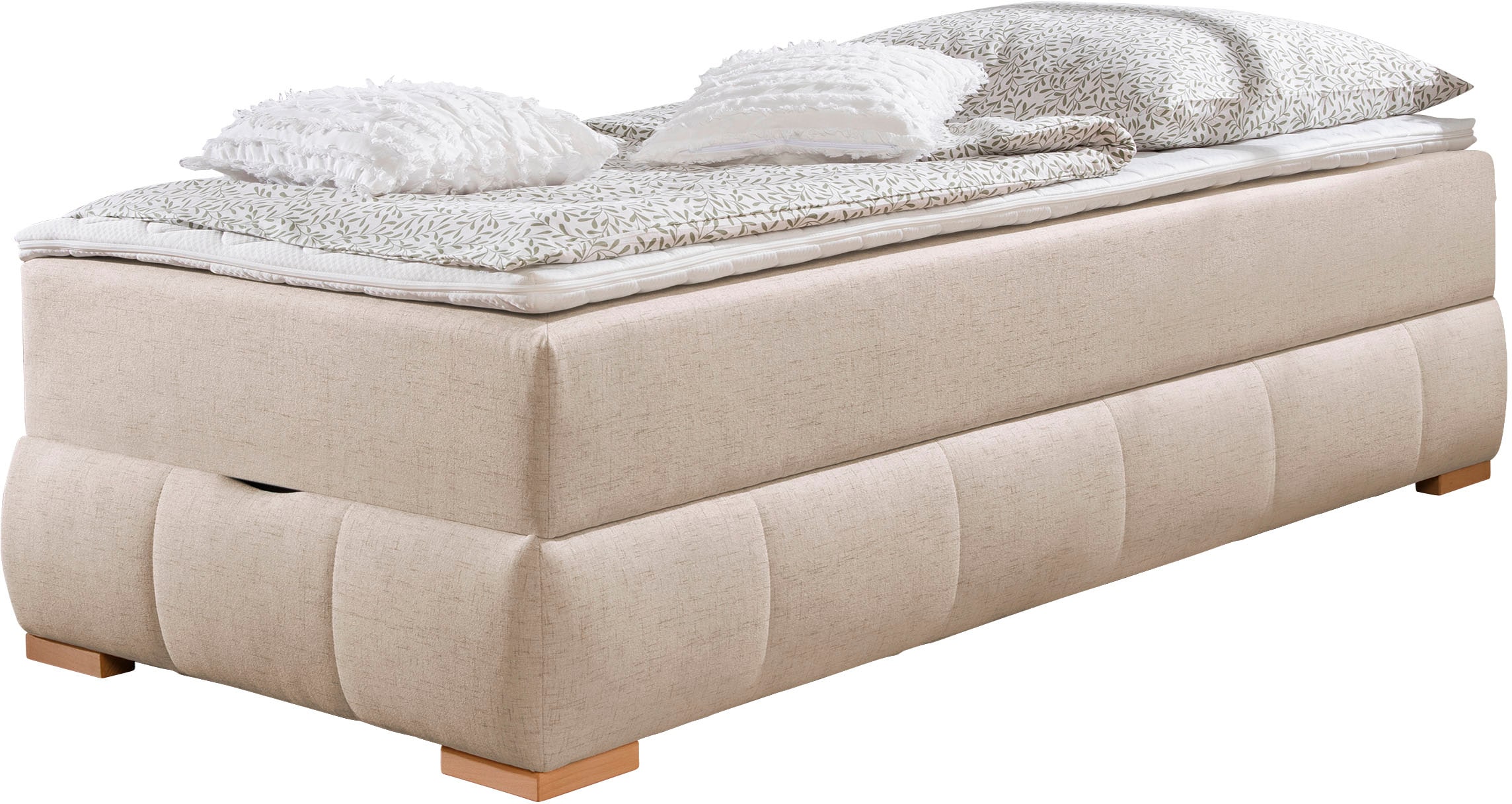 OTTO home Boxbett »Wehma« ohne Kopfteil, inklusive Topper und Bettkasten