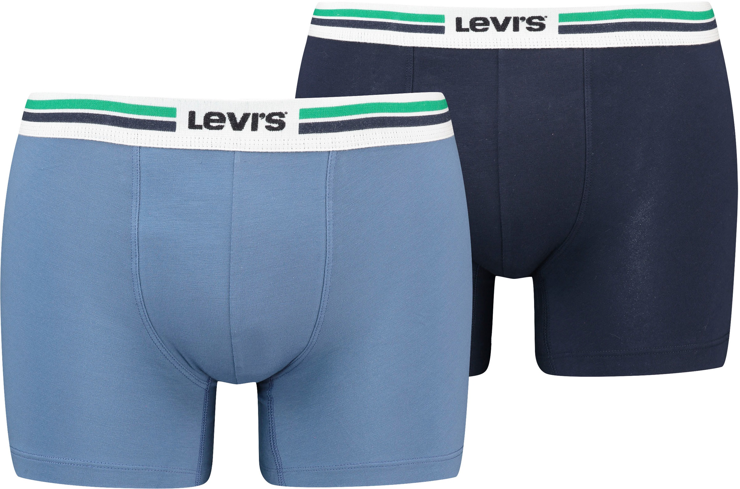 LEVI'S Langer Boxer Packung, 2er-Pack, mit Logo-Webbund navy / blau M M Herrenunterhose von Levi's