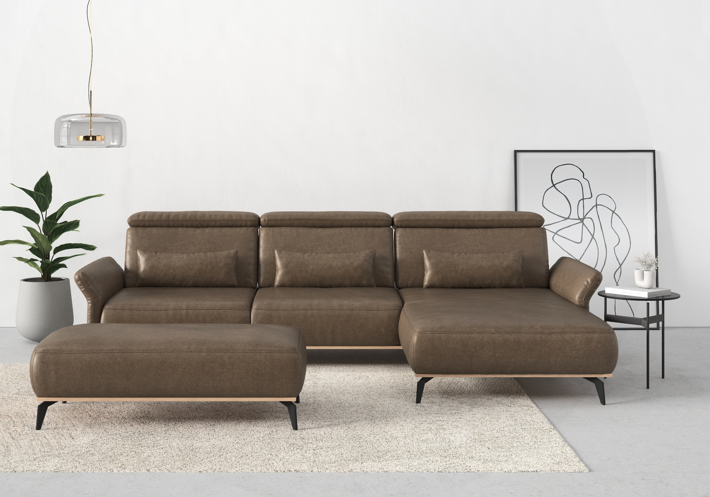 Places of Style Ecksofa "Fjord L-Form", massiv, wahlweise mit Armlehnfunkti günstig online kaufen