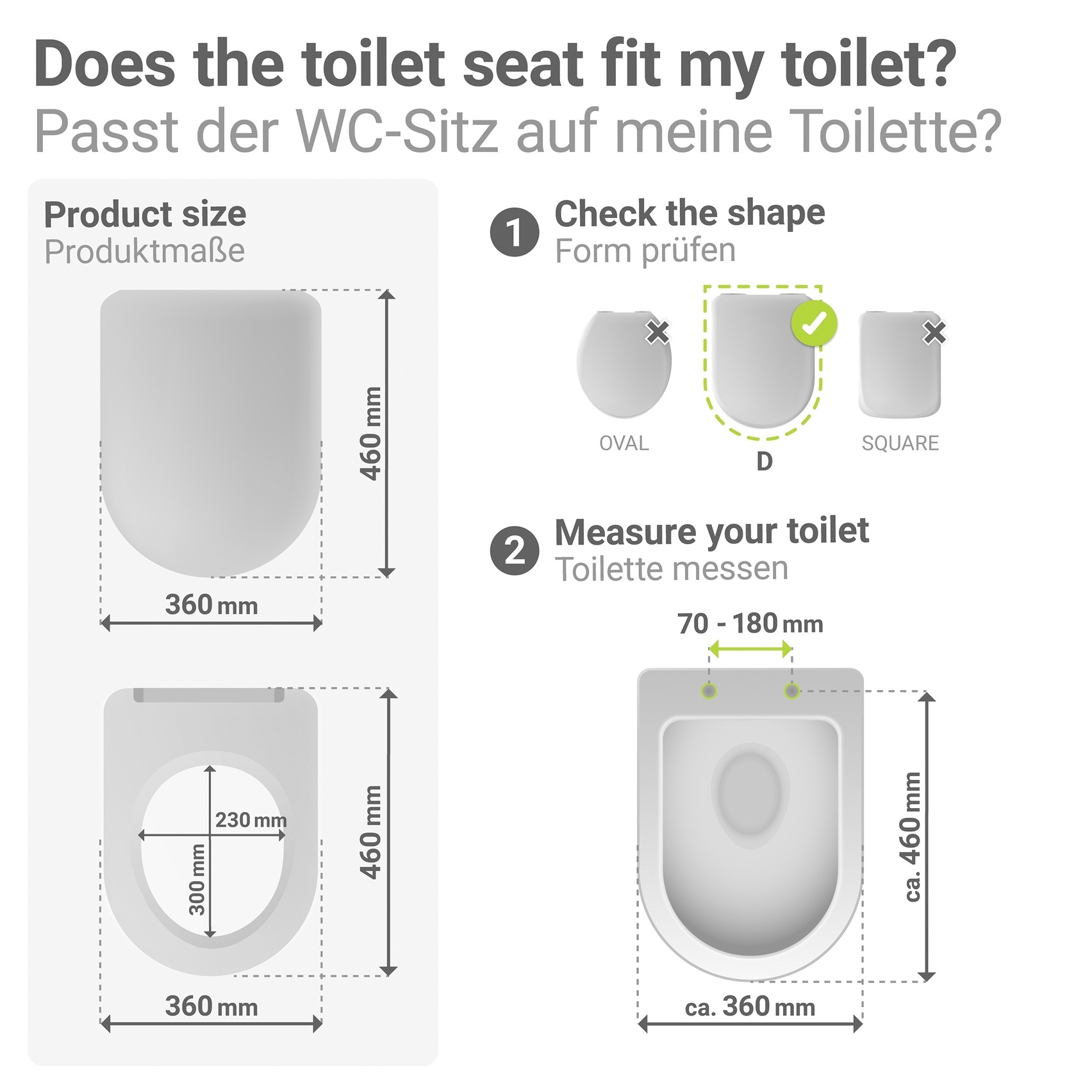 WENKO WC-Sitz »Galati« Toilettensitz aus Duroplast, ultraflach, D-Form, mit Absenkautomatik