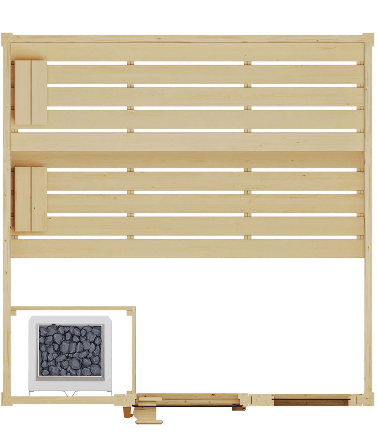 weka Sauna »Massivholzsauna VALIDA PLUS« Blockbohlen, Fensterelement, moderne Ganzglastür