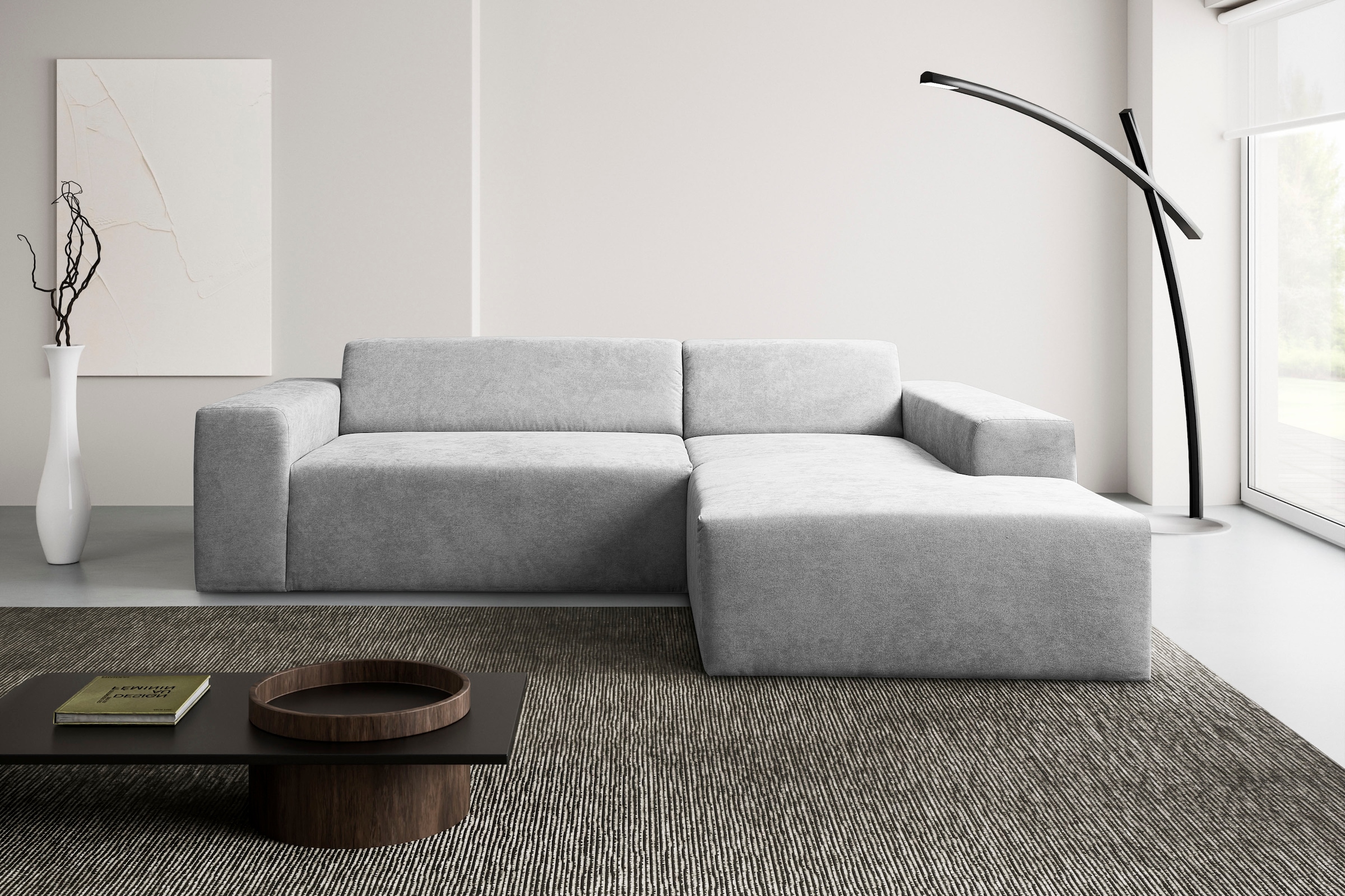 WERK2 Ecksofa »Zeus-L Breite: 253 cm, modern & zeitlos, bequemes Sofa« moderne Optik mit abgerundeten Kanten