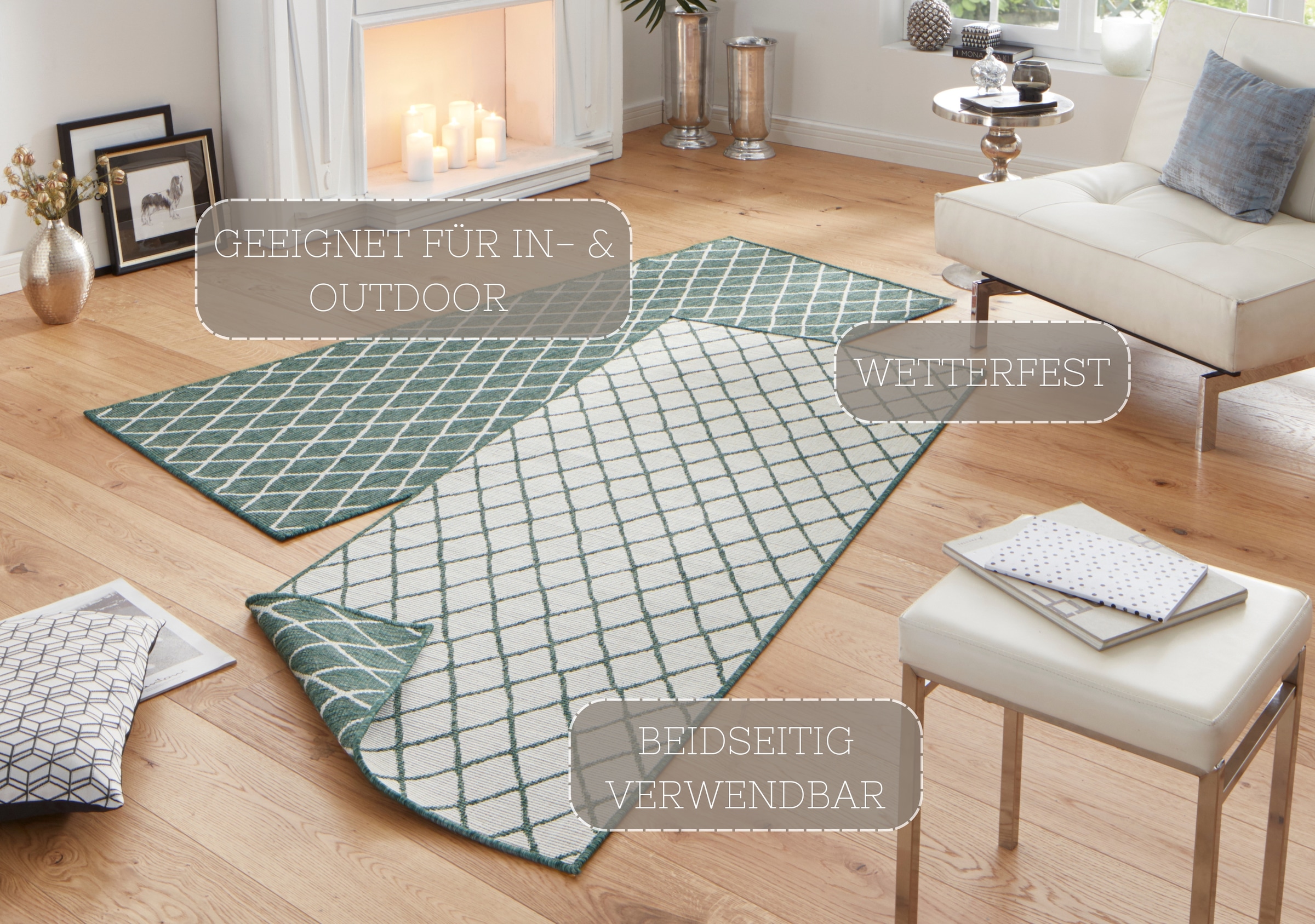 NORTHRUGS Teppich »Malaga Wendeteppich«, rechteckig, 5 mm Höhe, In-& Outdoo günstig online kaufen