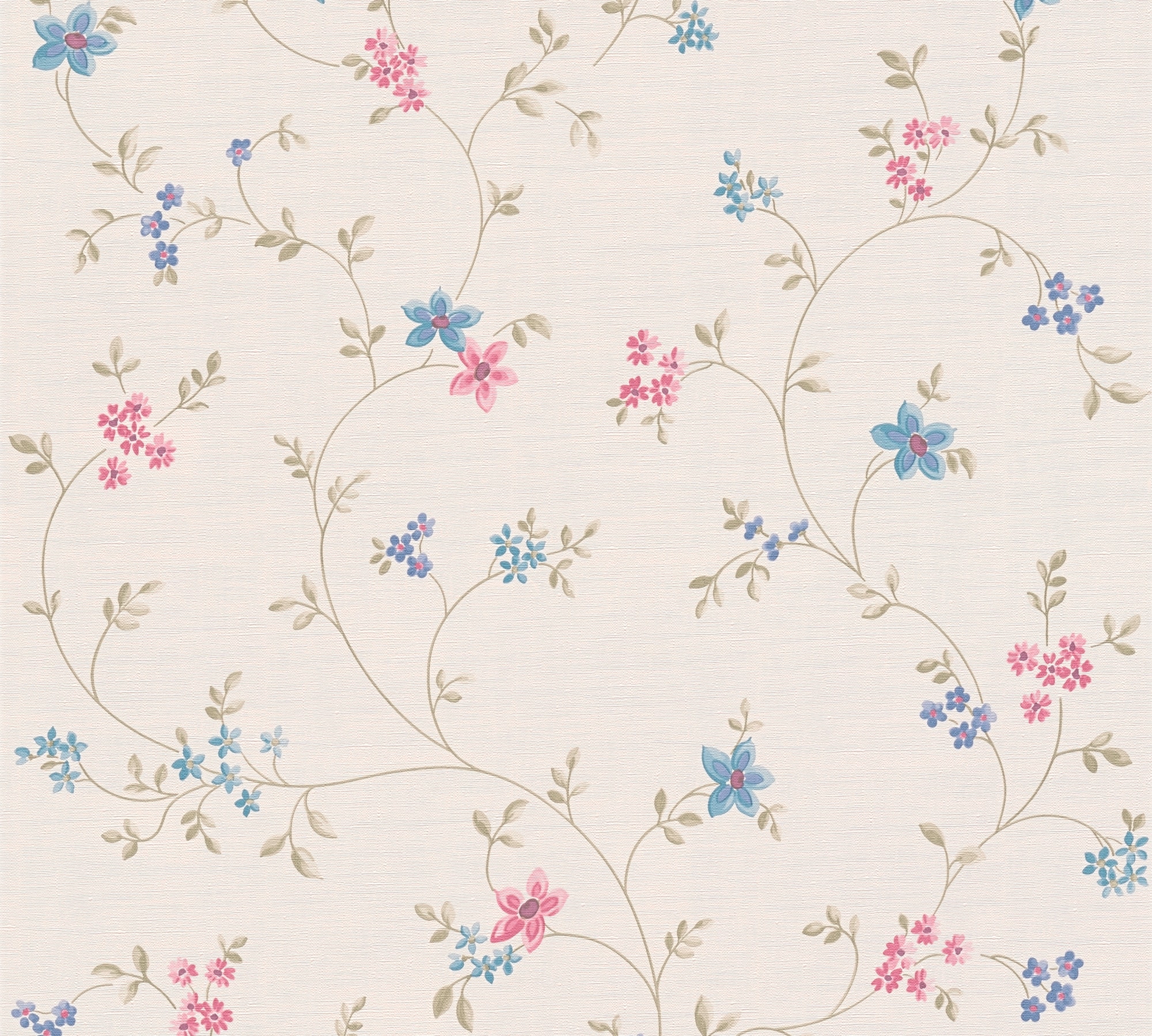 A.S. Création Vliestapete »Landhaustapete mit Blümchen«, matt-gemustert-neutral, Tapete Floral Blumenranke Tapeten Wohnzimmer Schlafzimmer Küche Design