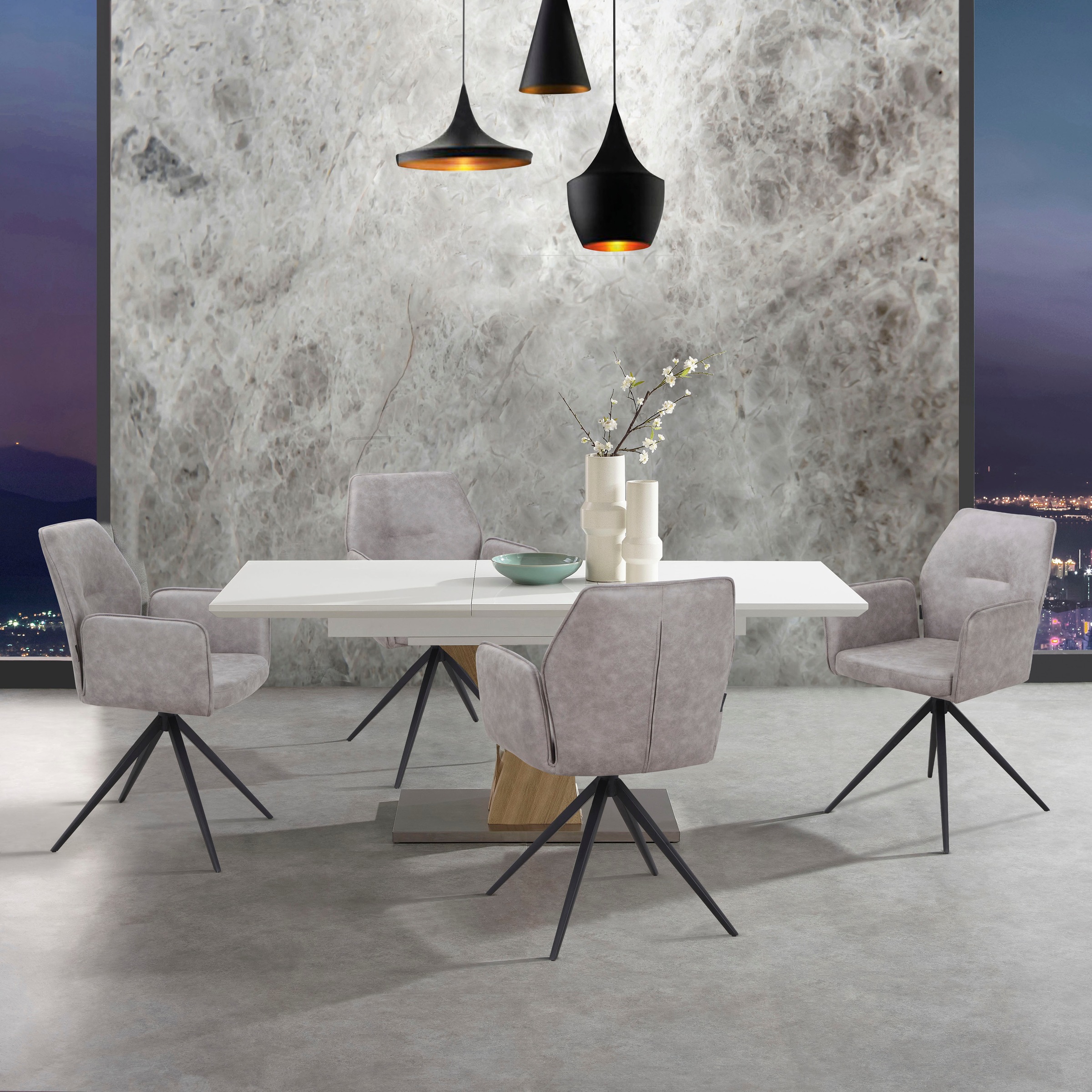 Places of Style Esszimmerstuhl »Ozias«, 2 St., Microfaser, Sitz und Rücken günstig online kaufen