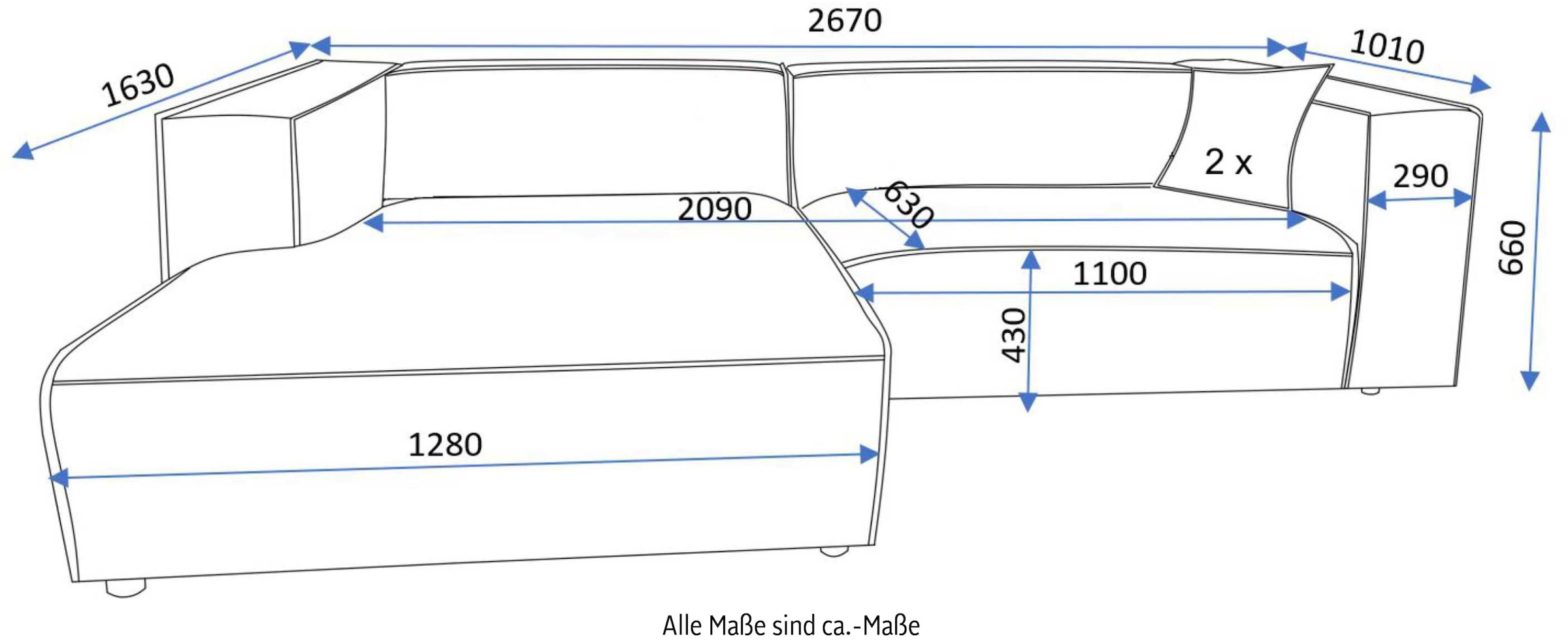 andas Ecksofa »BAKELS, L-Form in Cord oder Boucle-Stoff, moderne Couch«, wahlweise Recamiere rechts/links, bequemer Sitzkomfort