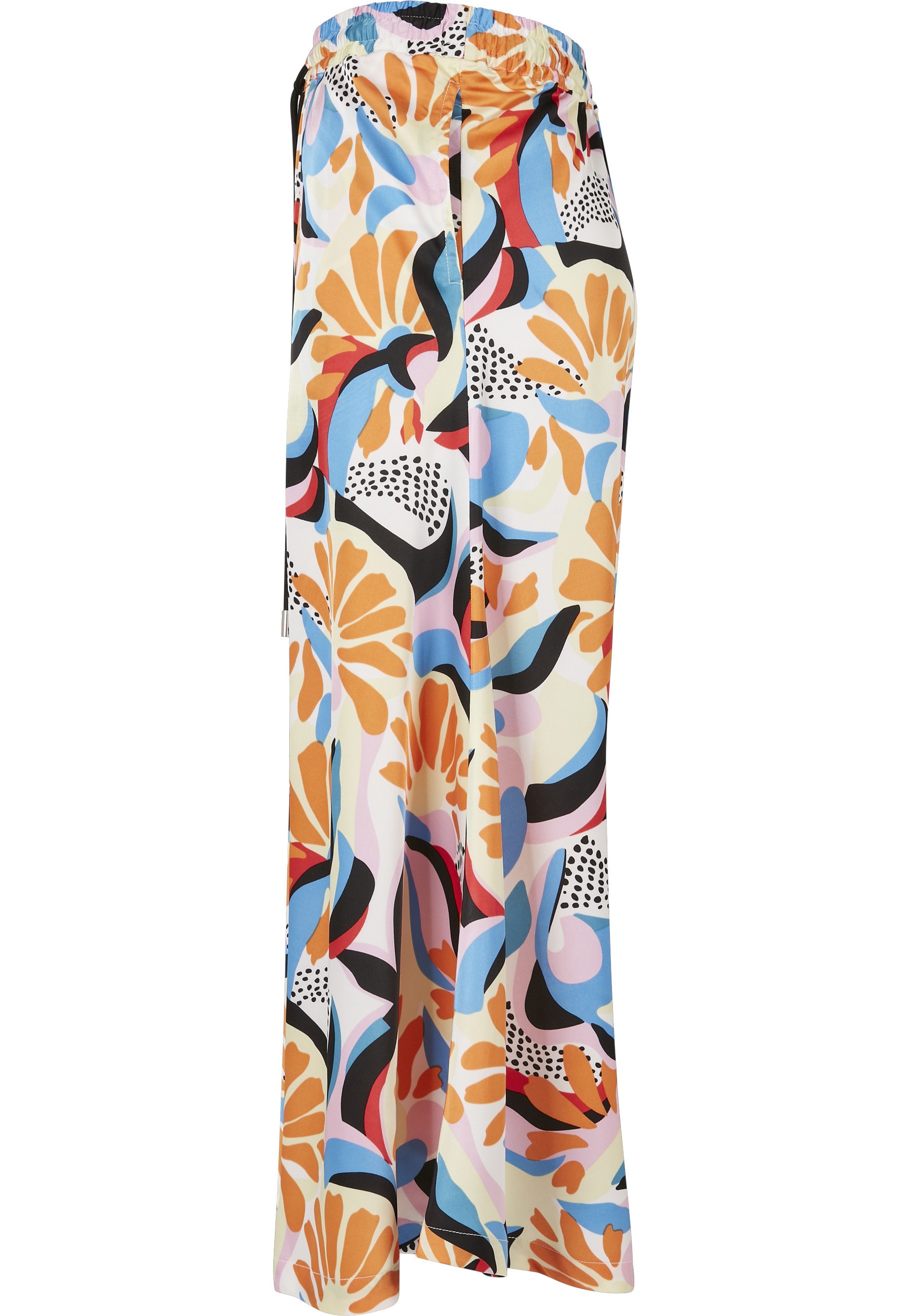 URBAN CLASSICS Jerseyrock »Urban Classics Damen Ladies AOP Satin Midi Skirt« 1 Stk.