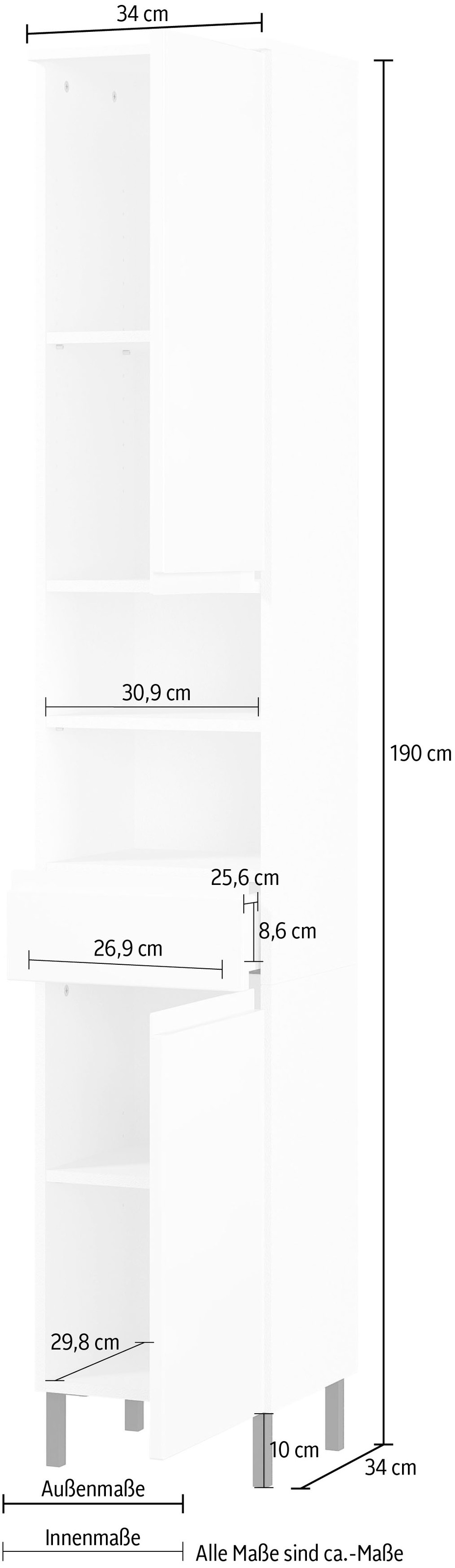 GERMANIA Hochschrank »Scantic«, (1 St.), mit griffloser Optik