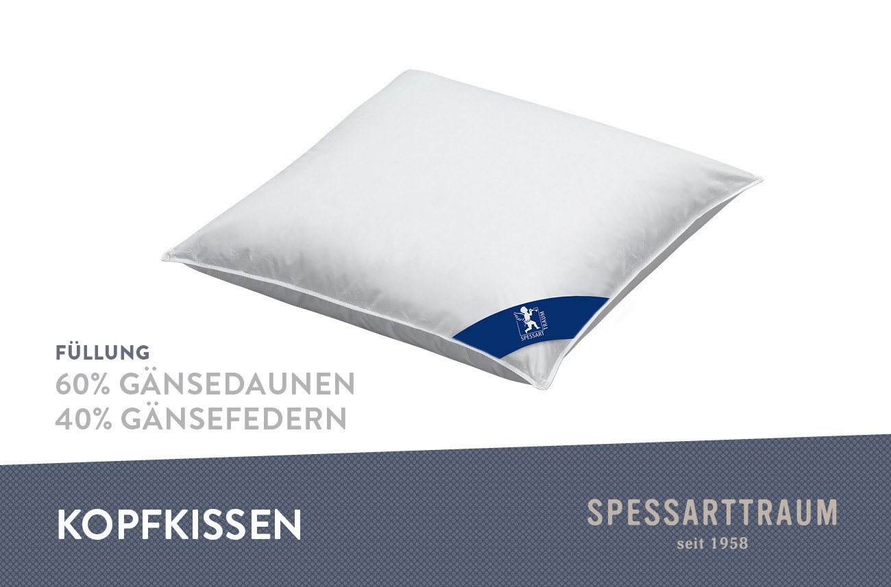 SPESSARTTRAUM Gänsedaunenkopfkissen »Premium«, Füllung: 60% Gänsedaunen / 4 günstig online kaufen