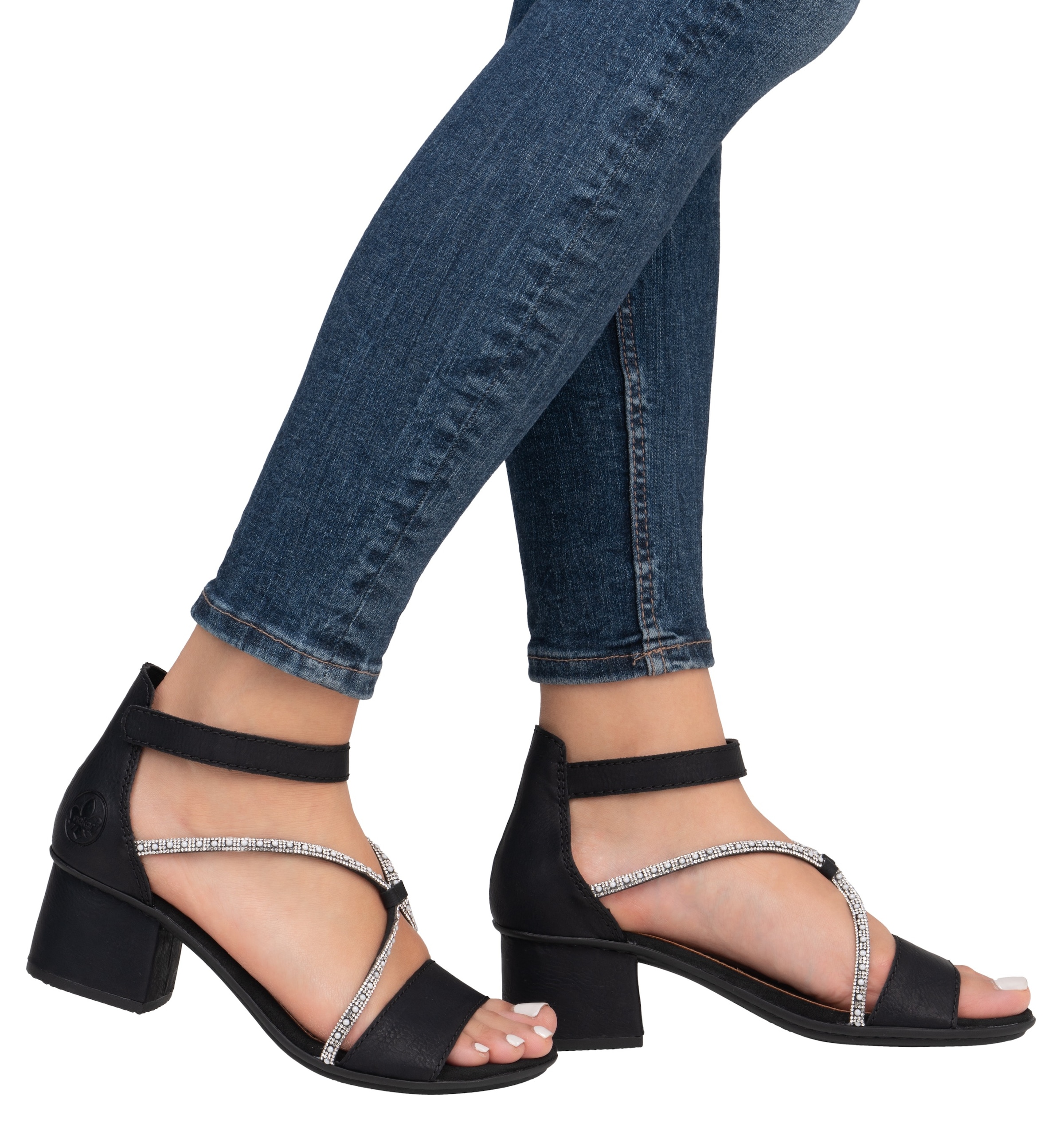 Rieker Sandalette, Sommerschuh, Sandale, Blockabsatz, mit praktischem Klettverschluss