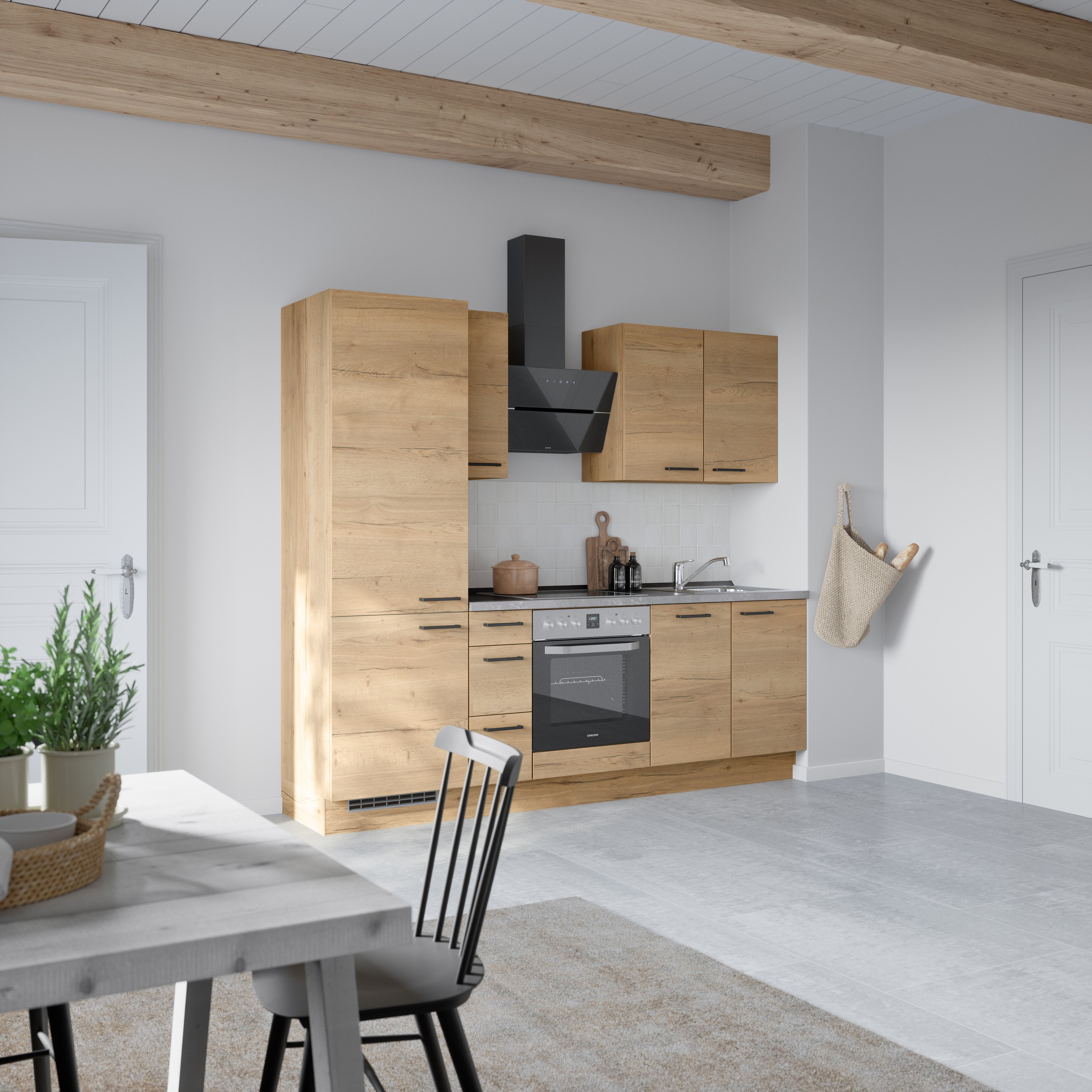 nobilia® Küchenzeile »"Structura II"«, vormontiert, Ausrichtung wählbar, Breite 240 cm, wahlw. mit E-Geräten