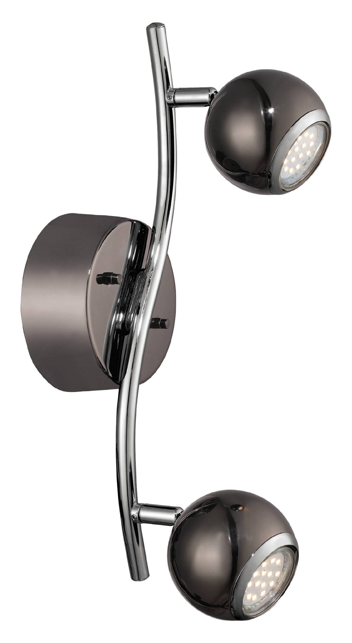 EGLO Deckenleuchte »Bimeda Deckenlampe, Flurlampe, Deckenstrahler aus Metall, GU10, Lampe« GU10 1 Stk. Warmweiß Spot - L36,5 x B10 cm - nickel-nero, chrom - 2X2,8W inkl.