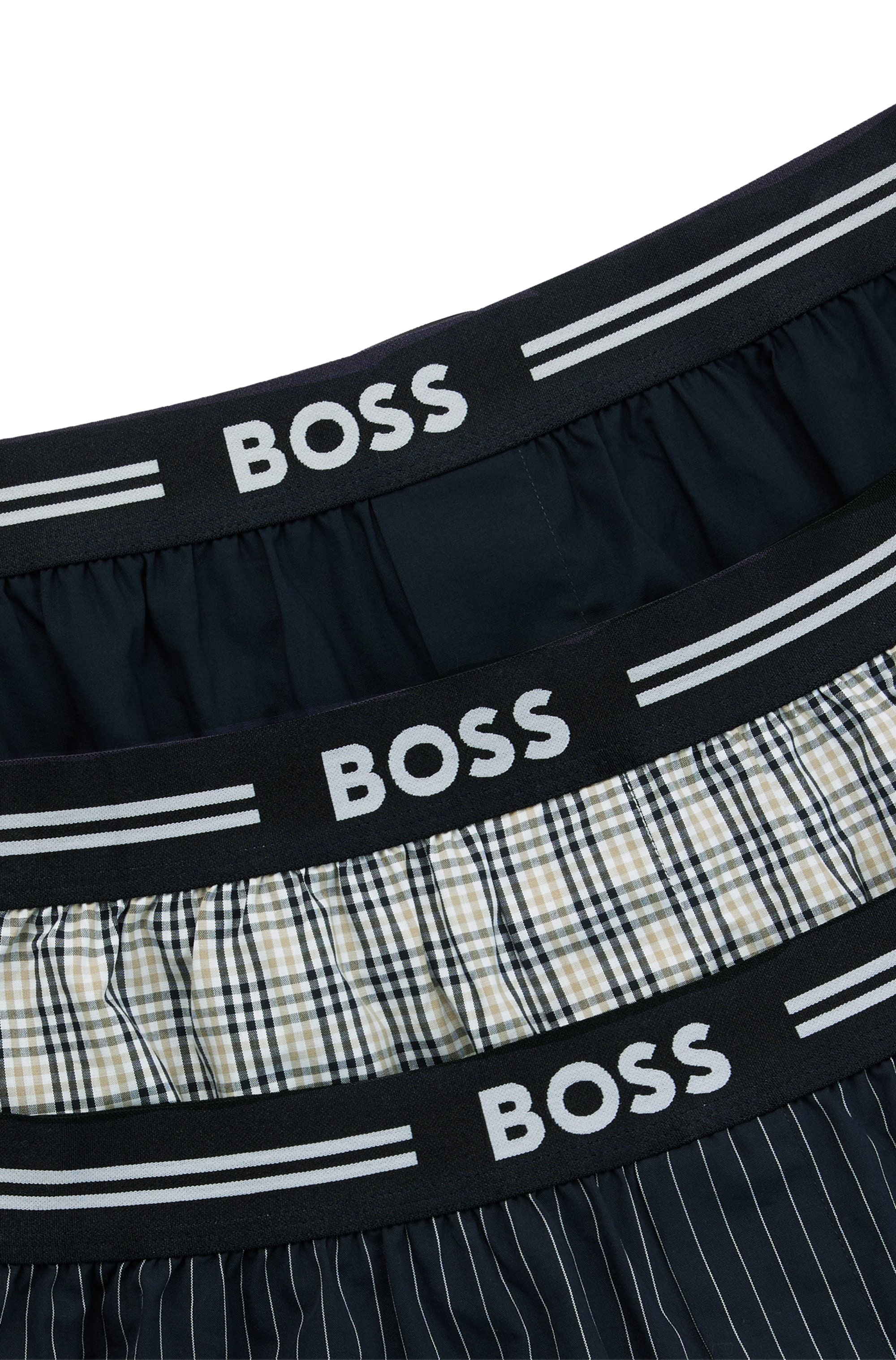 BOSS Boxershorts »3P Woven Boxer«, (Packung, 3 St., 3er Pack), mit Eingriff mit Knopf