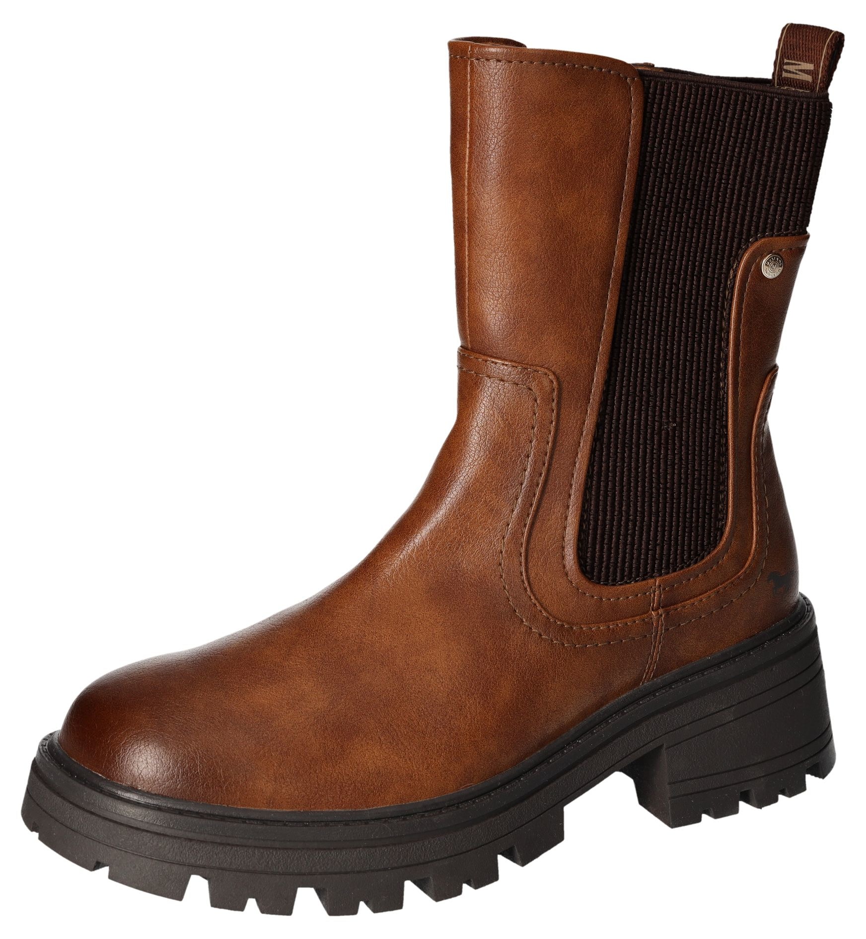 Chelseaboots, Schlupfstiefel, Herbstschuh mit komfortablem Stretcheinsatz, Gr. 38, cognac-used