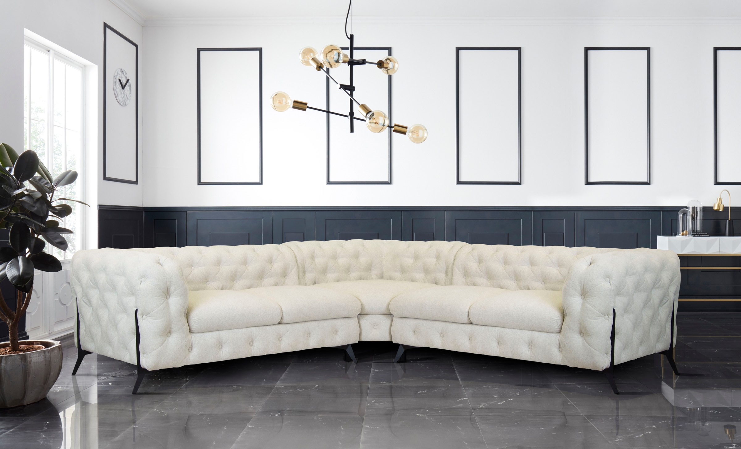 Home affaire Chesterfield-Sofa »Amaury L-Form« Chesterfield-Optik, Breite/T günstig online kaufen