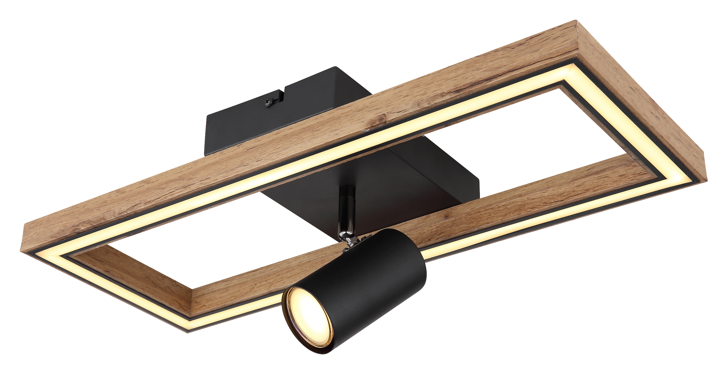 GLOBO LIGHTING LED Deckenleuchte »MANDERA«, Leuchtmittel LED-Modul | LED fest integriert, Deckenlampe/Wohnzimmer/Schlafzimmer/modern/Holz