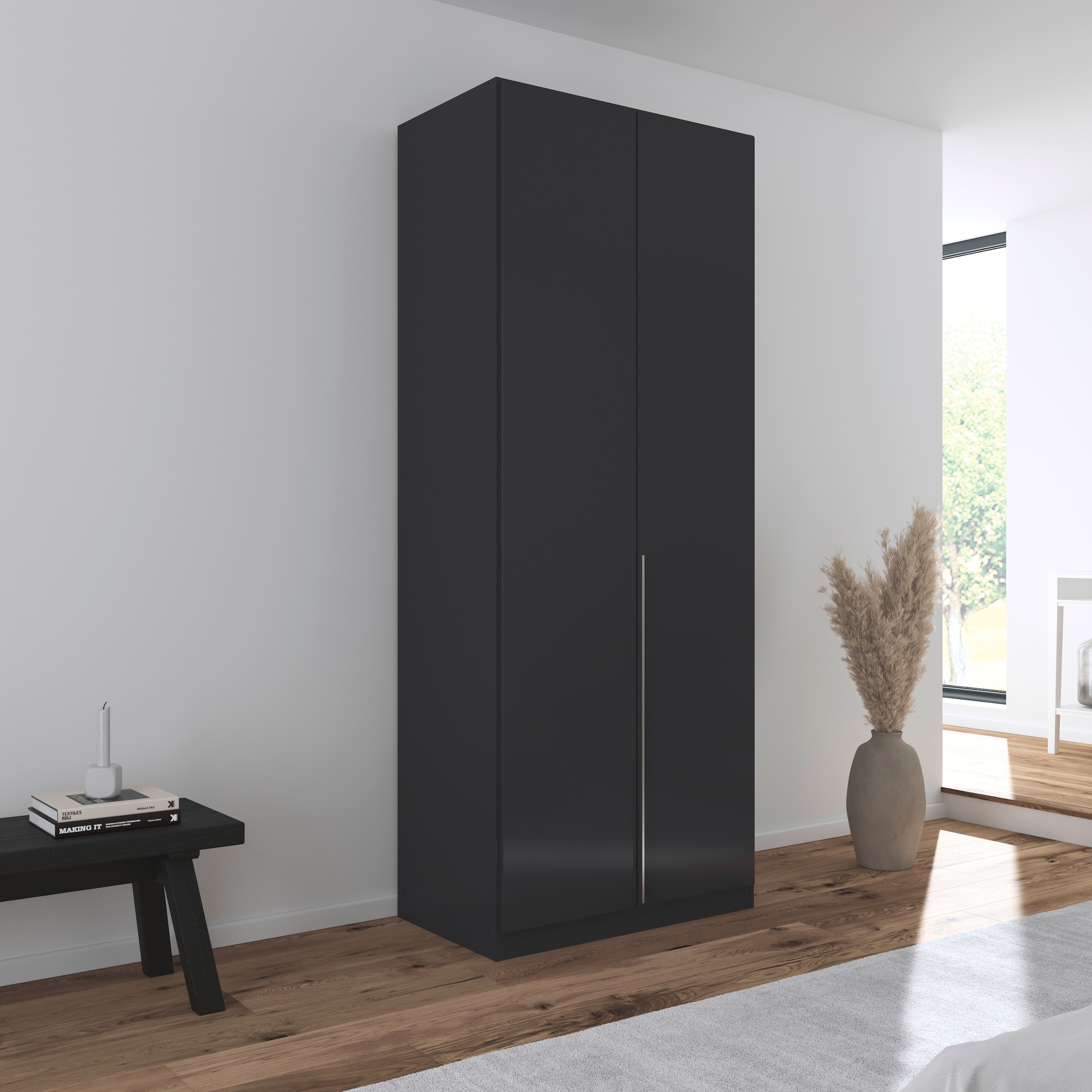 rauch Drehtürenschrank »Kleiderschrank Schrank Garderobe AGORDO TOPSELLER Schlafzimmer«, (in zwei Griff-Farben mit Dekor- oder Hochglanzfront), durchdachte Innenausstattung, in 6 Breiten und 2 Höhen MADE IN GERMANY