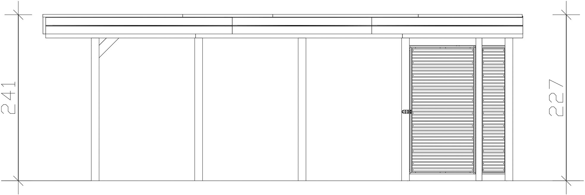 Skanholz Einzelcarport »Friesland Set 12« Massivholz 270 cm Nussbaum