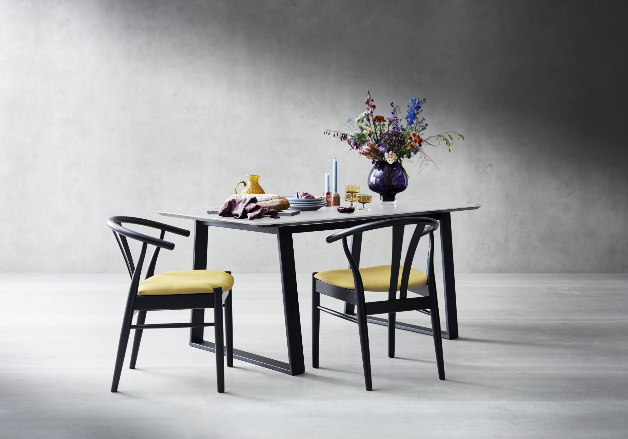Hammel Furniture Esstisch »Meza Designtisch mit Auszugsfunktion und 2 Einlegeplatten«, (1 St.), rechteckige Tischplatte MDF, Trapez Metallgestell