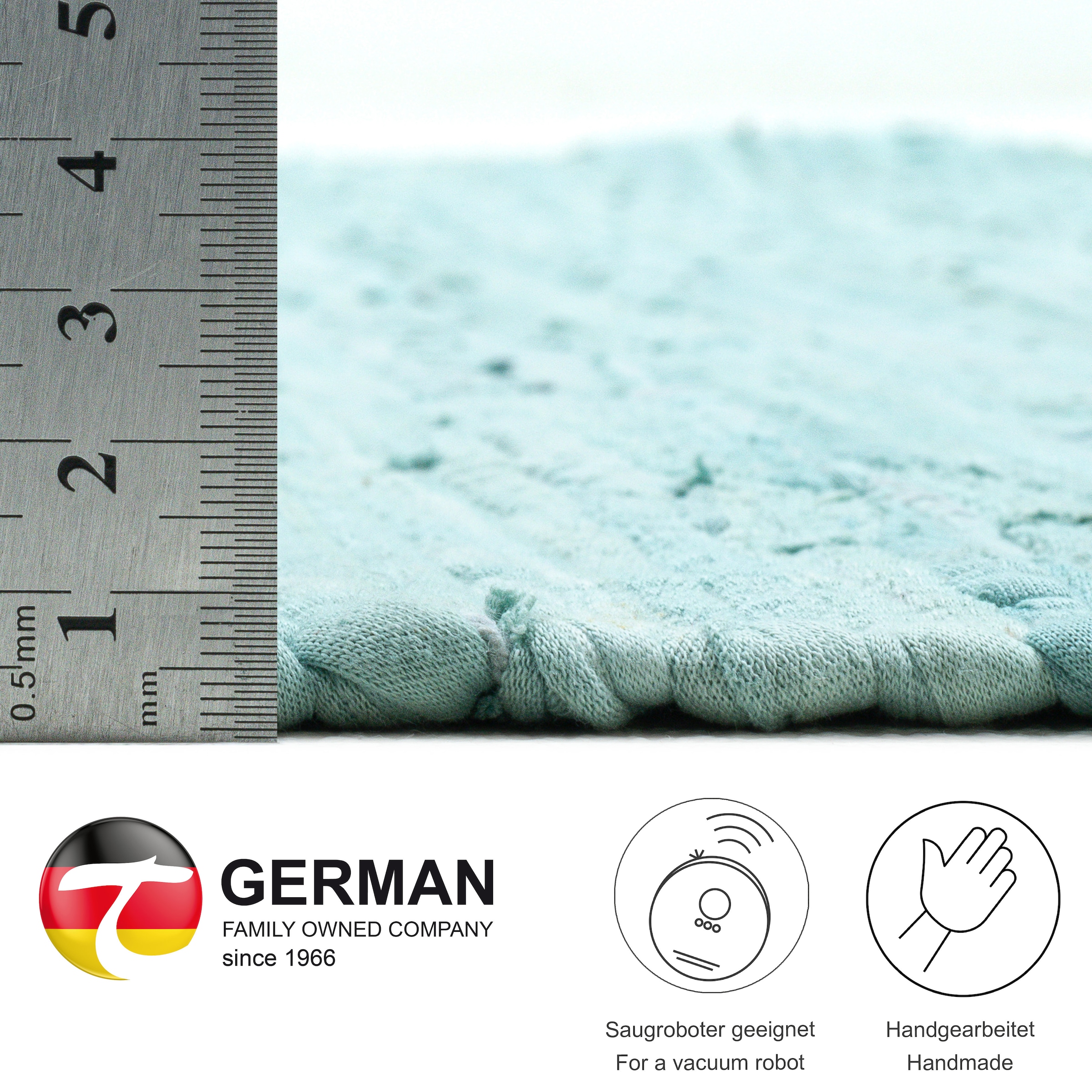 THEKO Teppich »Happy Cotton Fleckerl, handgewebt« rechteckig 5 mm Höhe Flachgewebe, reine Baumwolle, meliert, mit Fransen, auch als Läufer