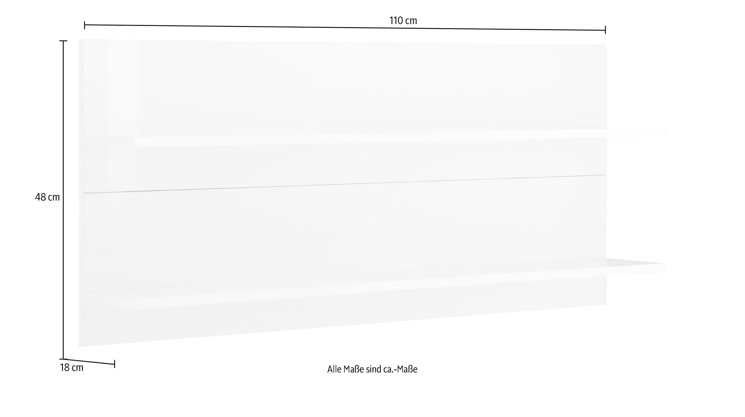 KOCHSTATION Hängeregal »KS-Tulsa«, 110 cm breit, 2 Ablagen