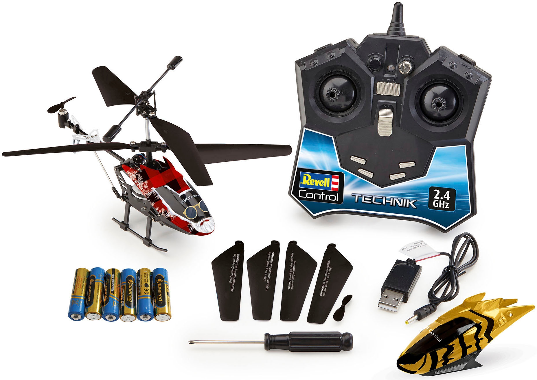 Revell® Spielzeug-Adventskalender »Revell Control, RC Helicopter«, ab 8 Jahren, mit Wechselhaube und LED-Beleuchtung