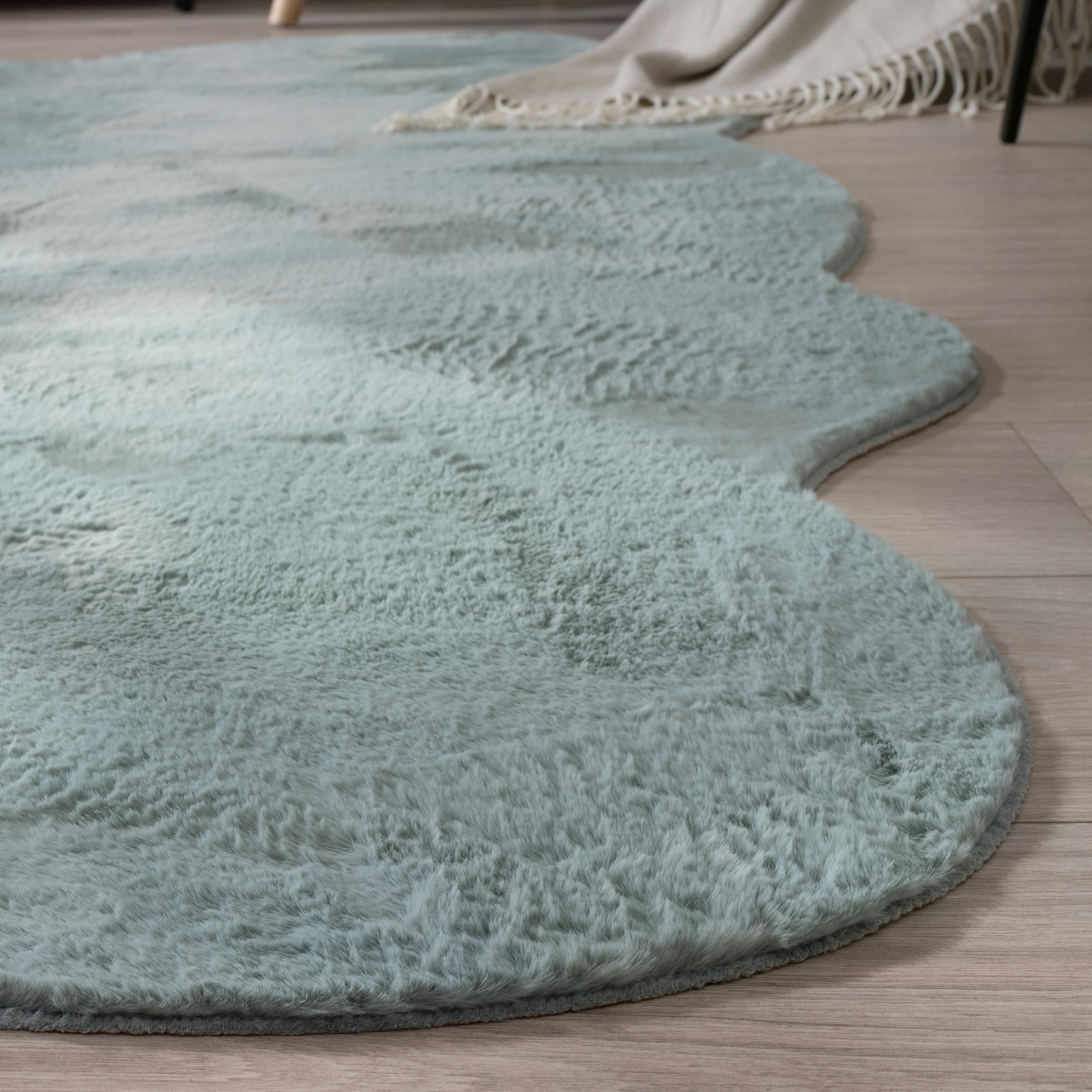 Paco Home Fellteppich »Pelt 640«, fellförmig, 16 mm Höhe, Kunstfell, Uni Farben, sehr weicher Flor