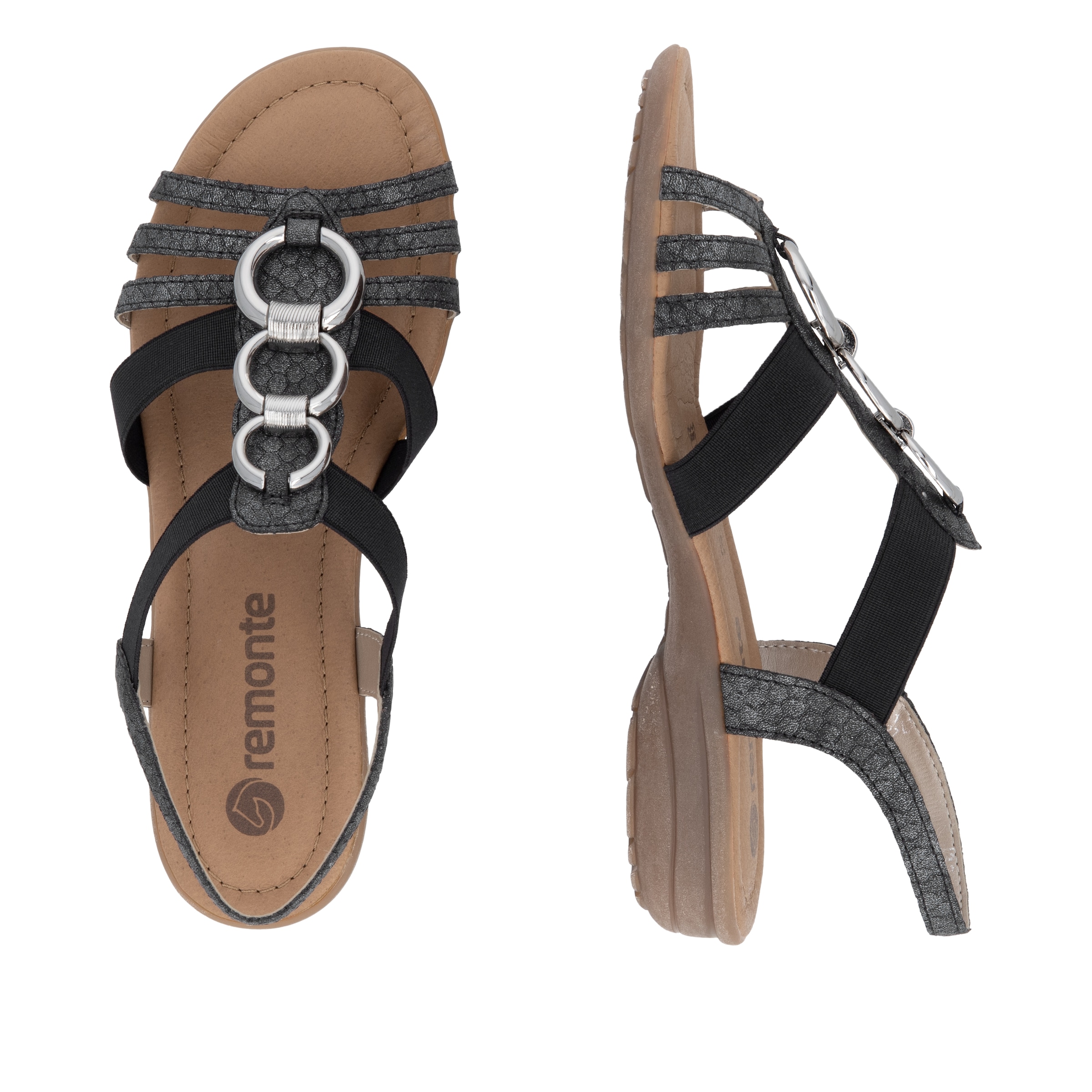 Remonte Riemchensandale, Keilabsatz, Sommerschuh, Sandalette mit Gummizügen
