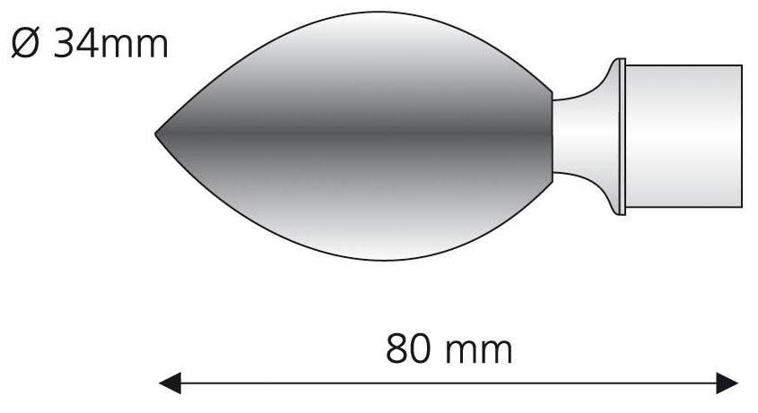 Liedeco Gardinenstangen-Endstück »Egg«, (1 St.), für Gardinenstangen Ø 16 mm
