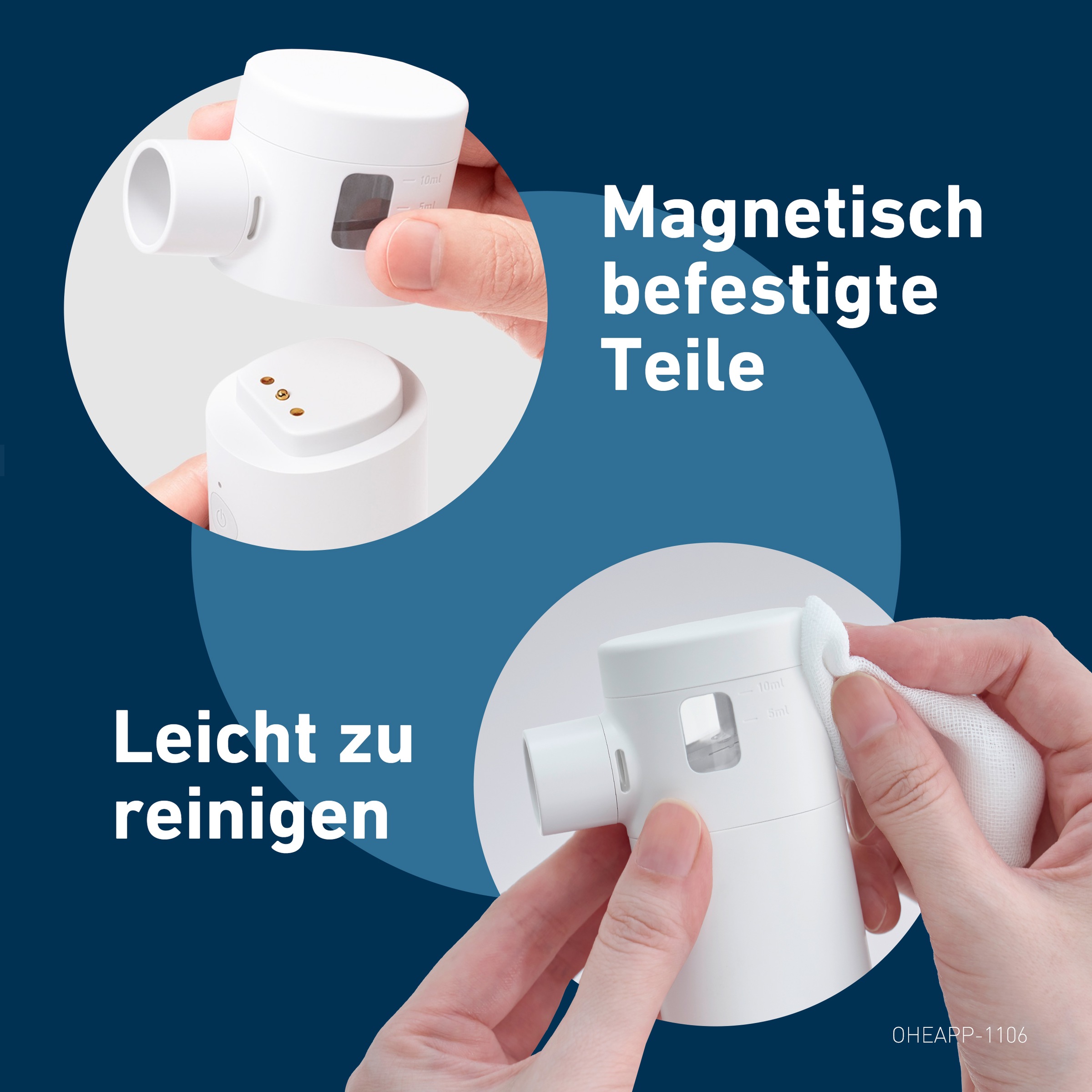 Omron Inhalationsgerät »MicroAir Move, besonders leise, für zu Hause und unterwegs« einfach, effizient, wiederaufladbar