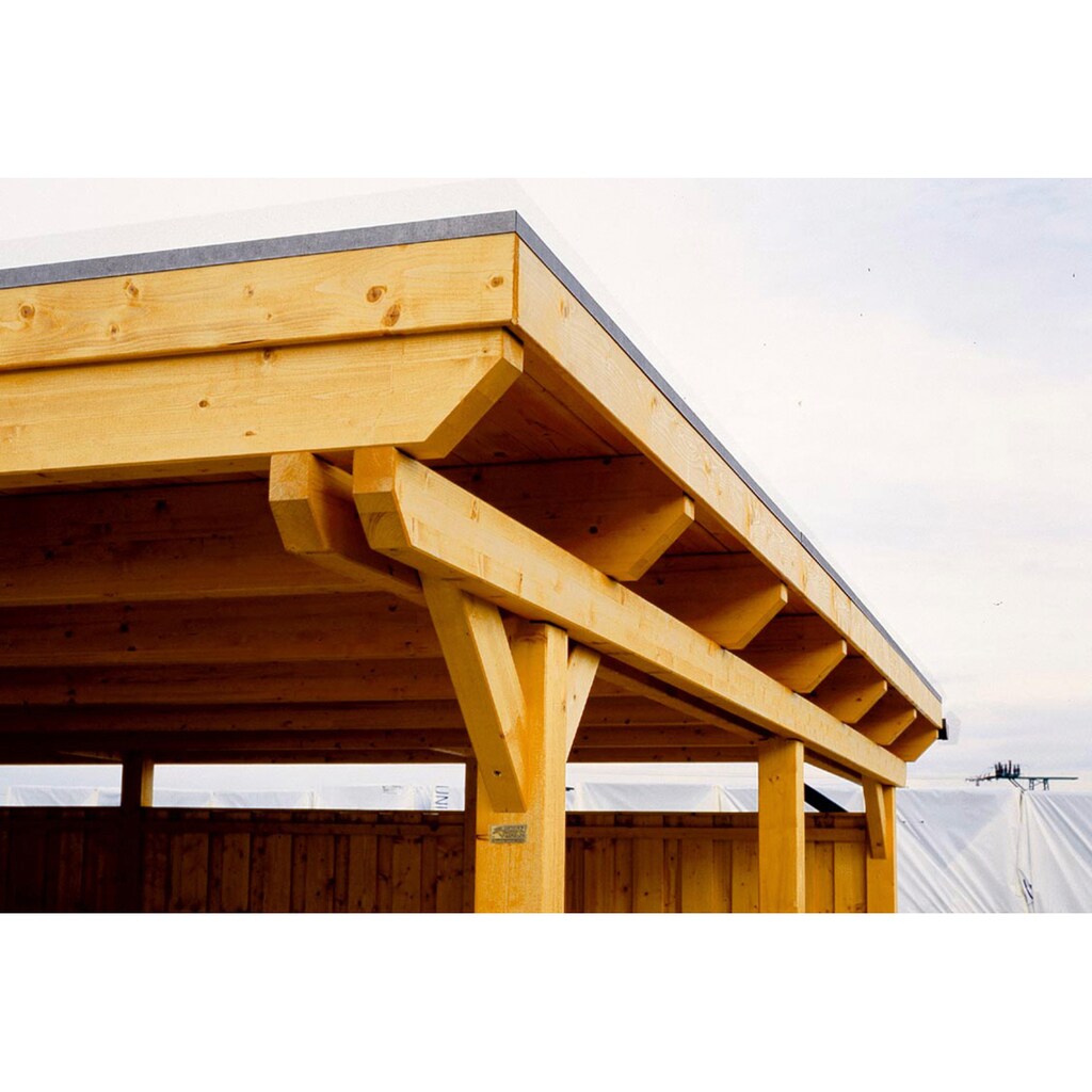 Skanholz Doppelcarport »Emsland«, Holz, 550 cm, weiß