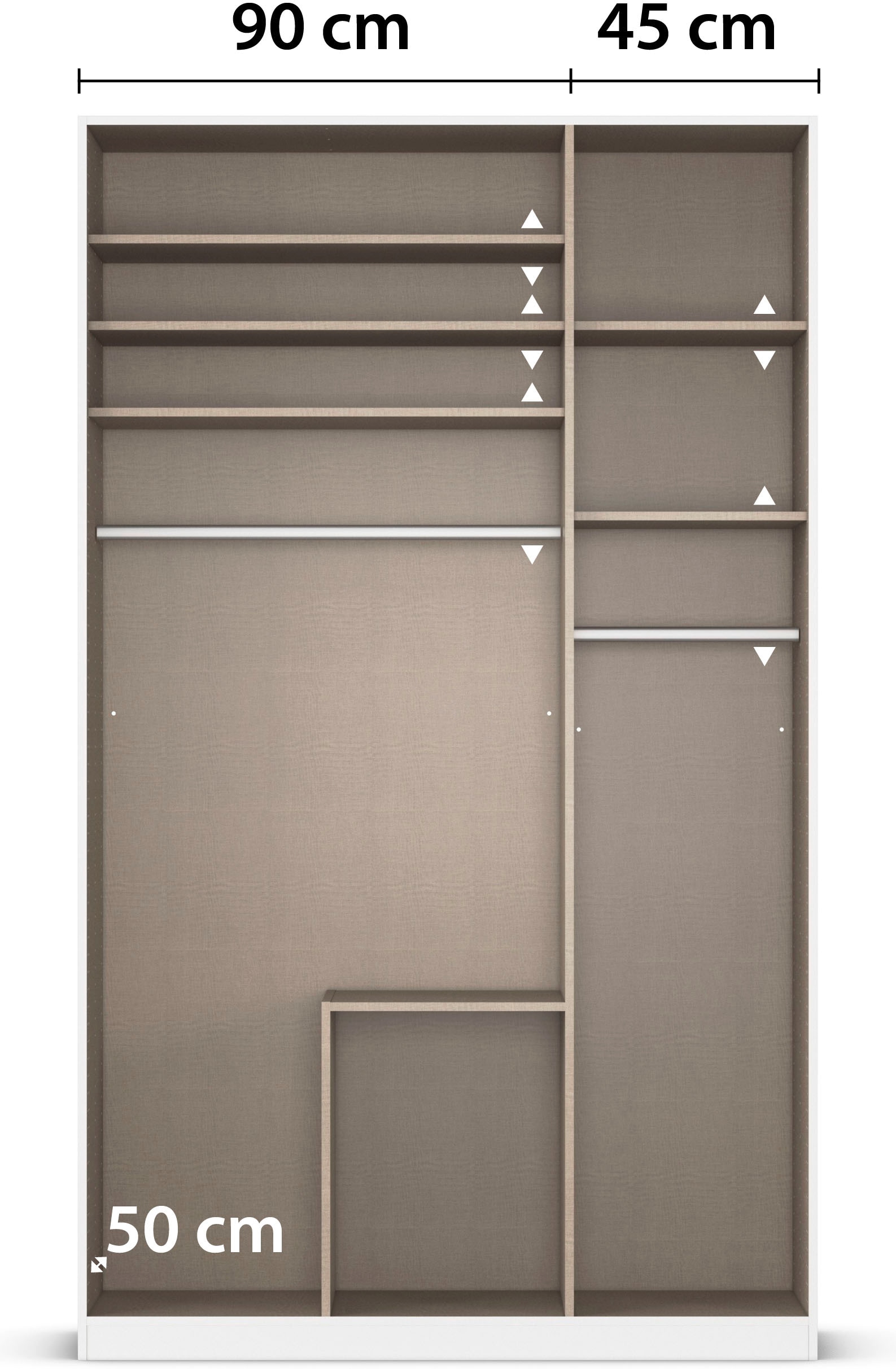 rauch Drehtürenschrank »Kleiderschrank Schrank Garderobe AGORDO mit Dekor- oder Hochglanzfront«, (in zwei Griff-Farben mit Dekor- oder Hochglanzfront), mit Außenschubkästen, in 6 Breiten und 2 Höhen MADE IN GERMANY