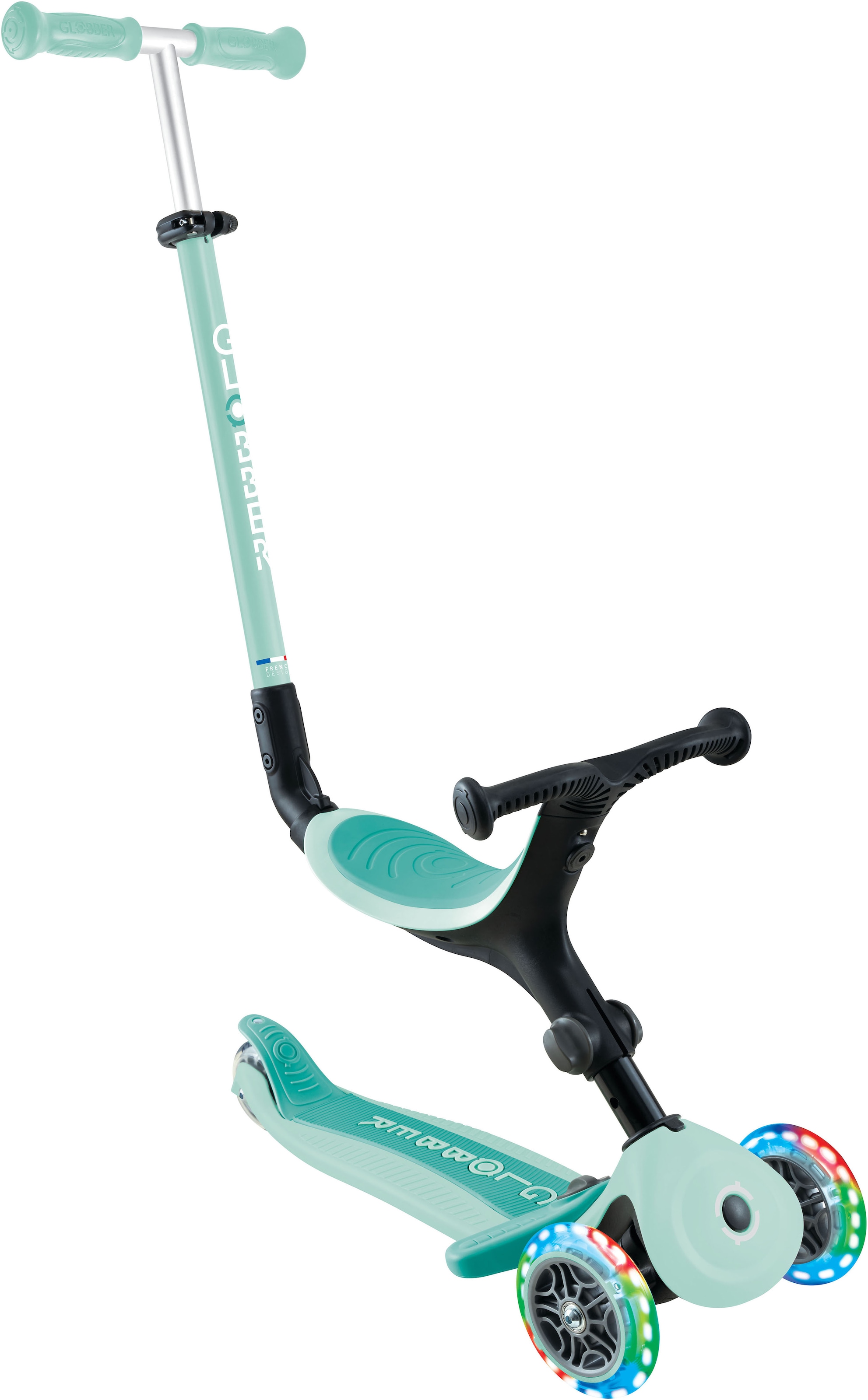 Globber Tretroller »GO-UP ACTIVE LIGHTS mit Leuchtrollen« Dreirad, Laufrad und Scooter