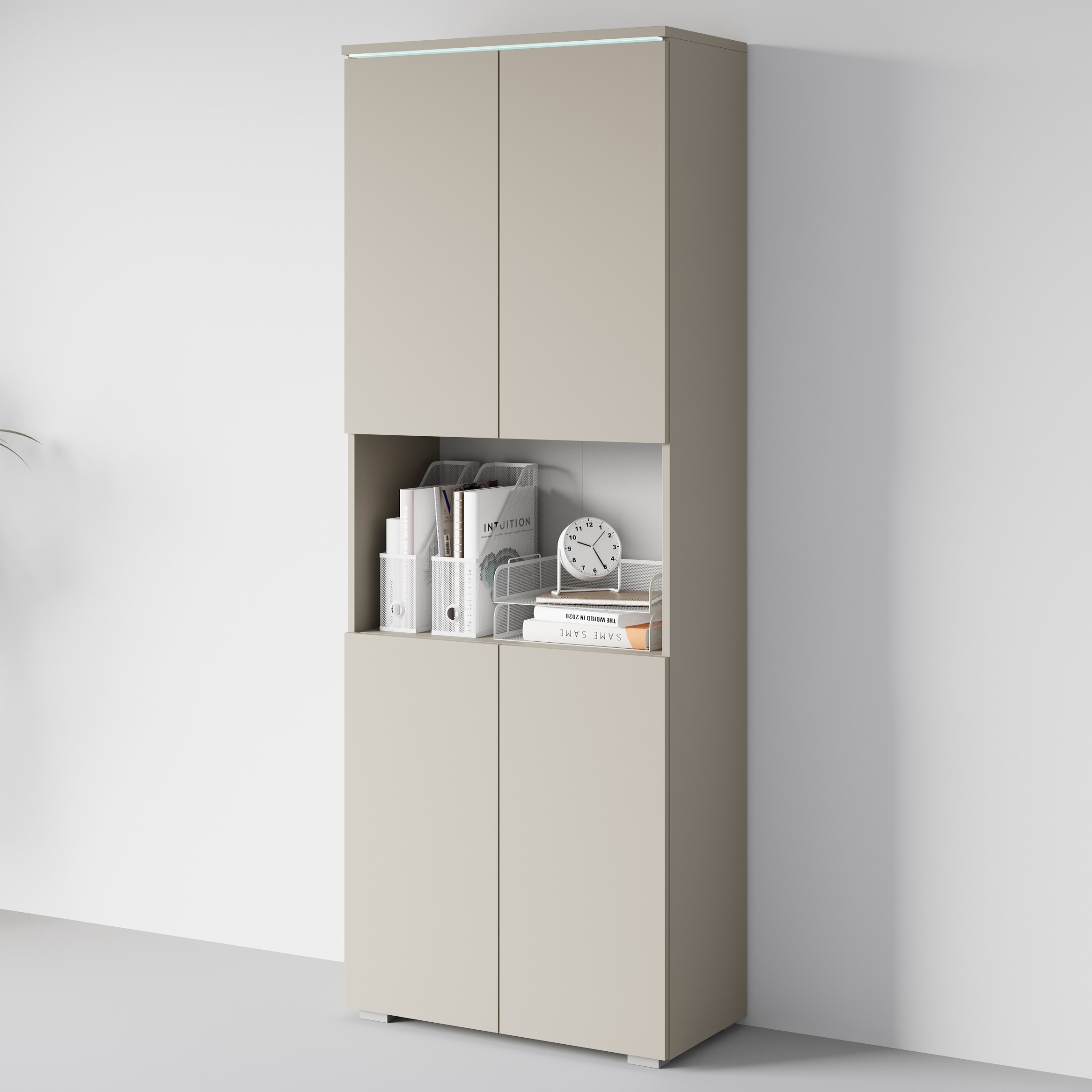 INOSIGN Aktenschrank »Vera, Mehrzweckschrank mit LED-Beleuchtung«, Praktischer Stauraum mit flexibel einstellbaren Ablageböden