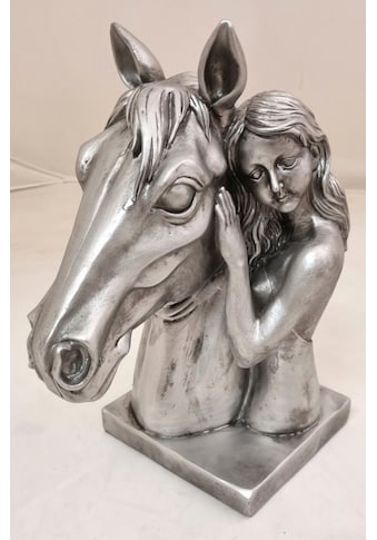 Tierfigur »Pferdekopf mit Mädchen 32cm«