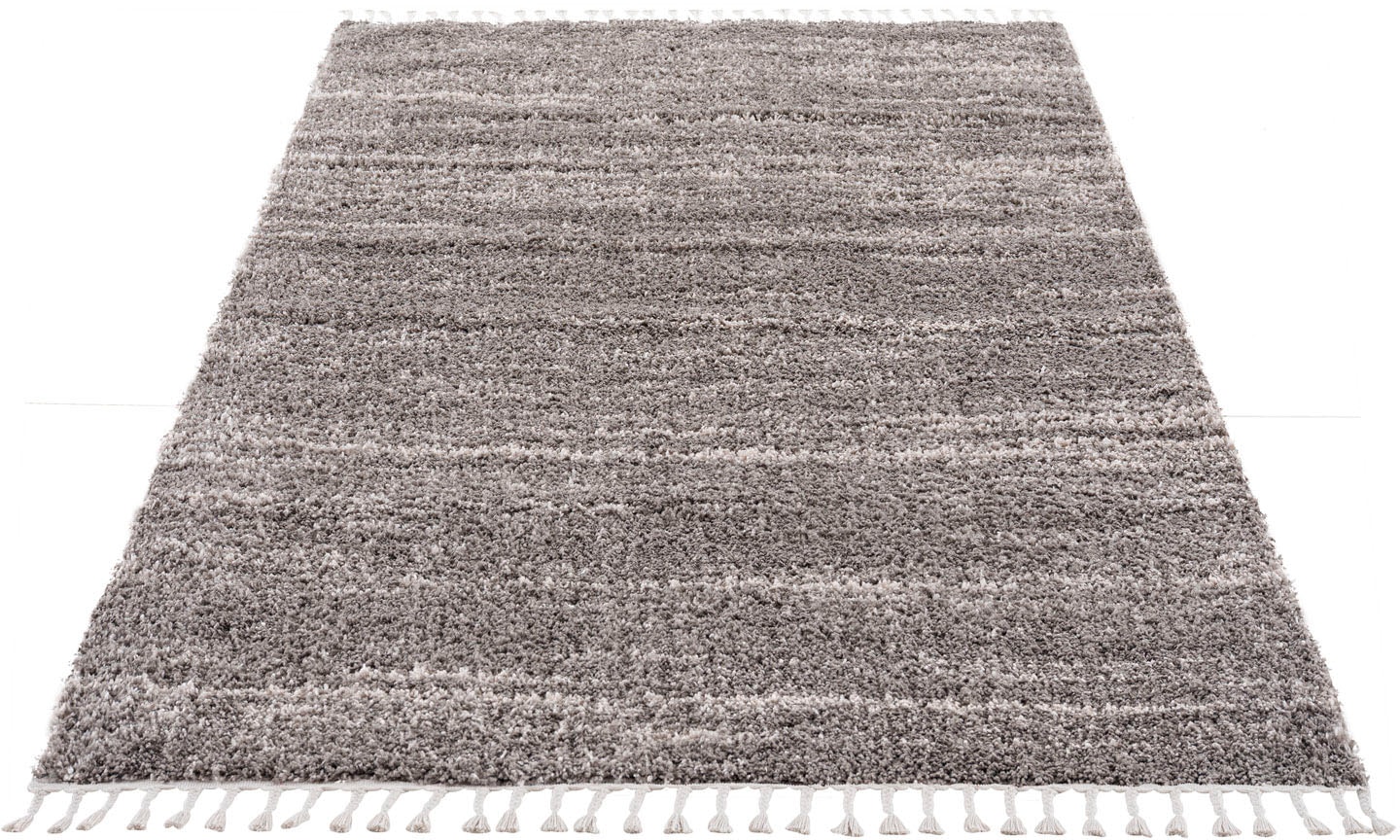 Carpet City Hochflor-Teppich »Pulpy 524«, rechteckig, 30 mm Höhe, besonders weich, mit Fransen, Meliert