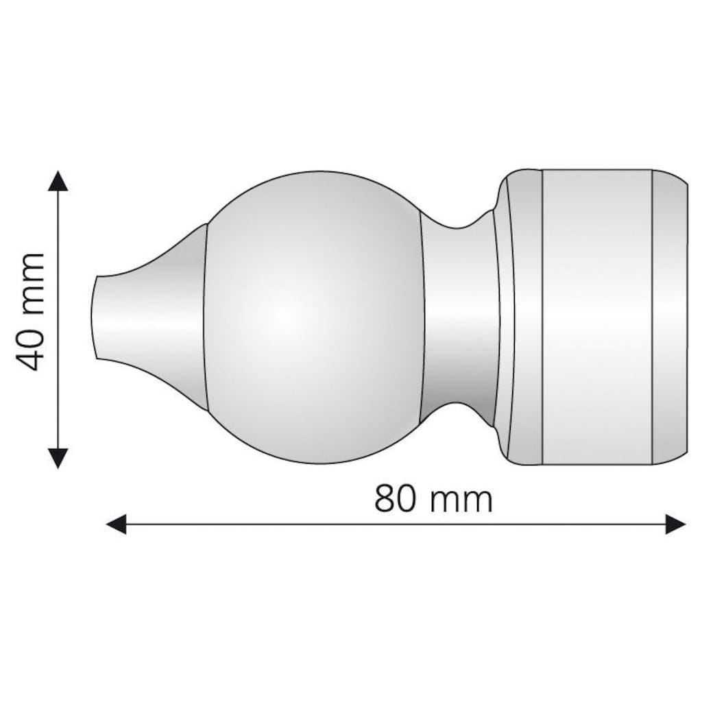 Liedeco Gardinenstangen-Endstück, (Set, 2 St.)