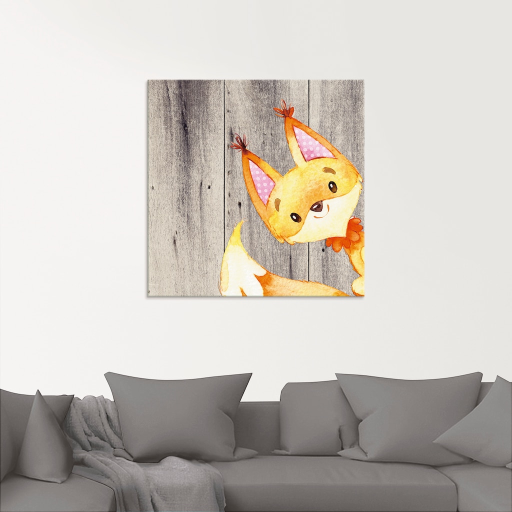 Artland Glasbild »Waldland Freunde - Fuchs«, Tiere, (1 St.)