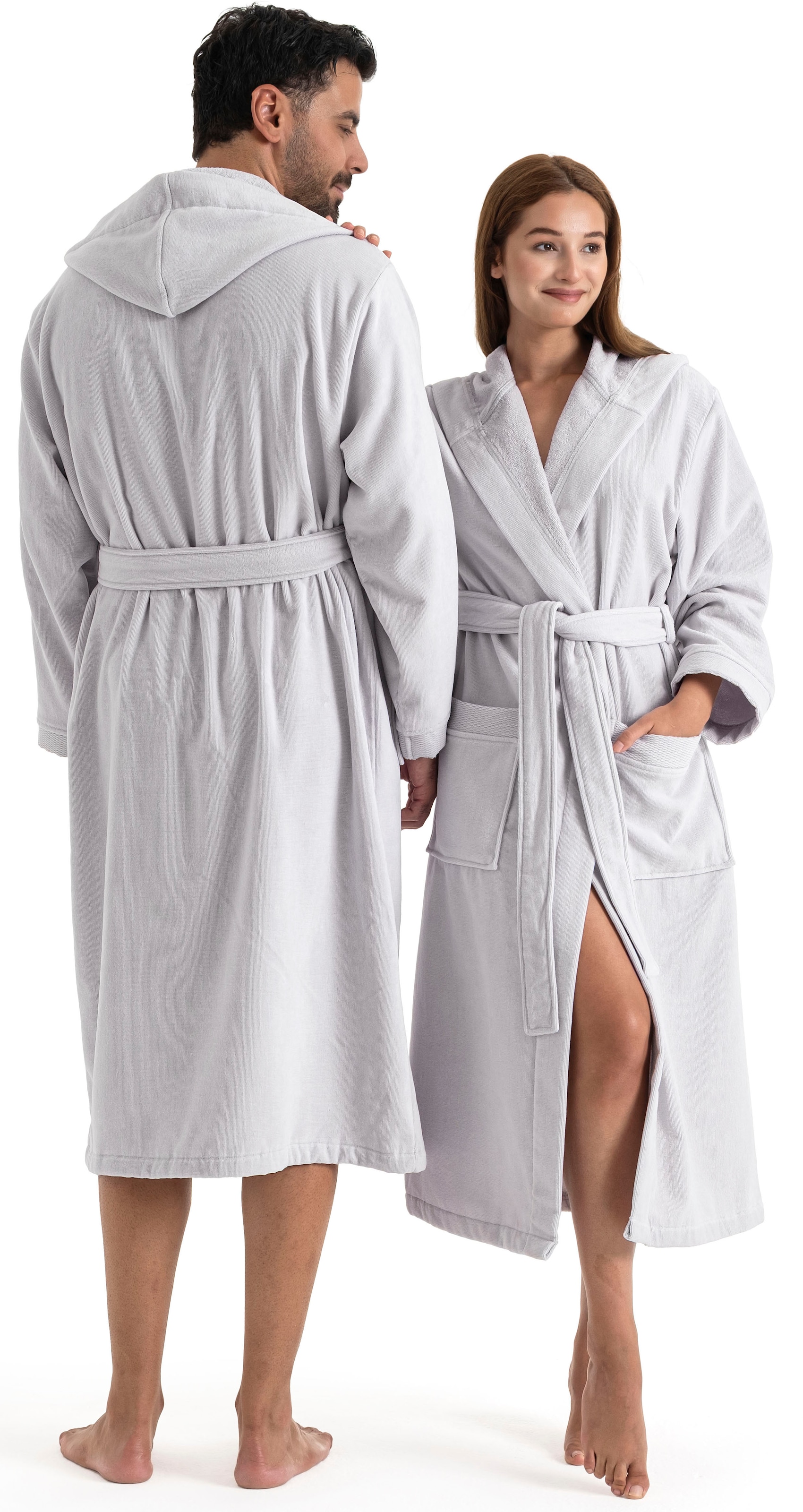 OTTO home Unisex-Bademantel »Fenya, 330 g/m², Premium, Hotelbademantel, Morgenmantel,  Sauna & Spa« 1 Stk. Reißverschlusstaschen, weich mit GRATIS-Zugabe: 1x Duschtuch 70x140 cm