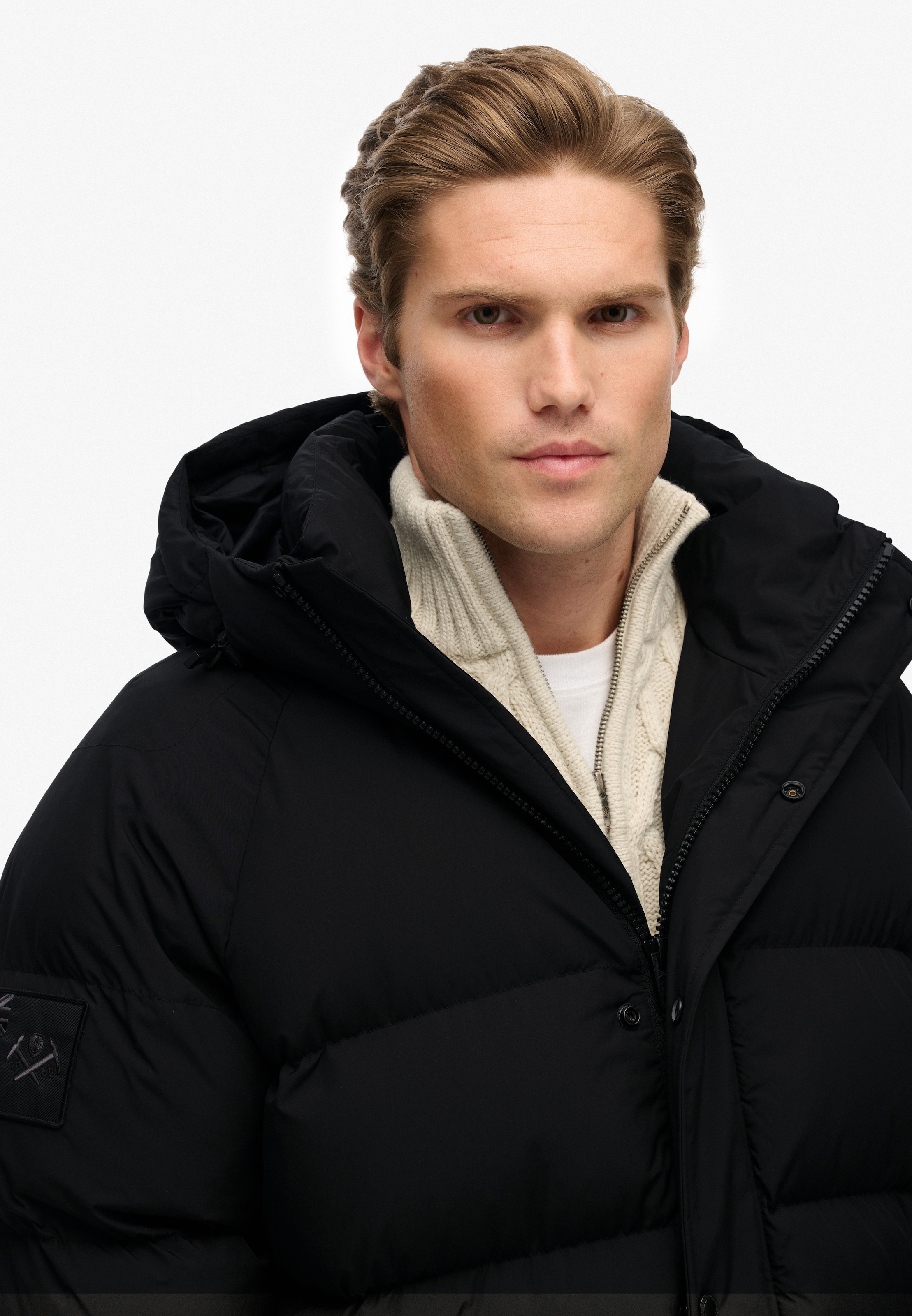 Superdry Steppjacke »XPD LONGLINE BAFFLE PARKA«, mit Kapuze
