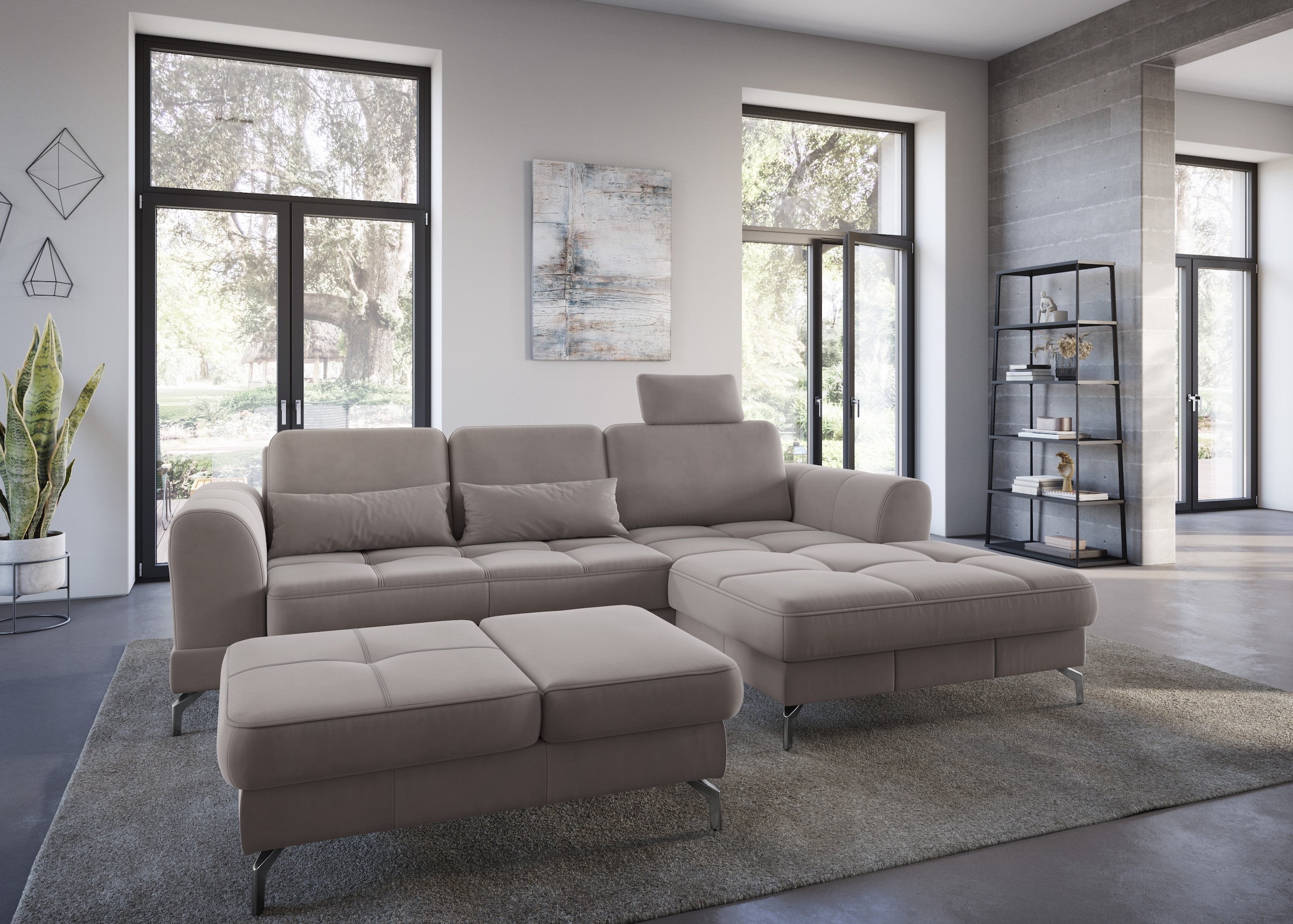 sit&more Hocker »Bendigo«, mit Klappfunktion, Bodenfreiheit 12 cm, wahlweise in 2 Fußfarben