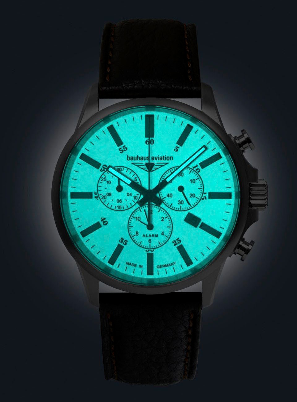 bauhaus Chronograph »bauhaus aviation« Armbanduhr, Quarzuhr, Herrenuhr, Datum, Saphirglas, Made in Germany