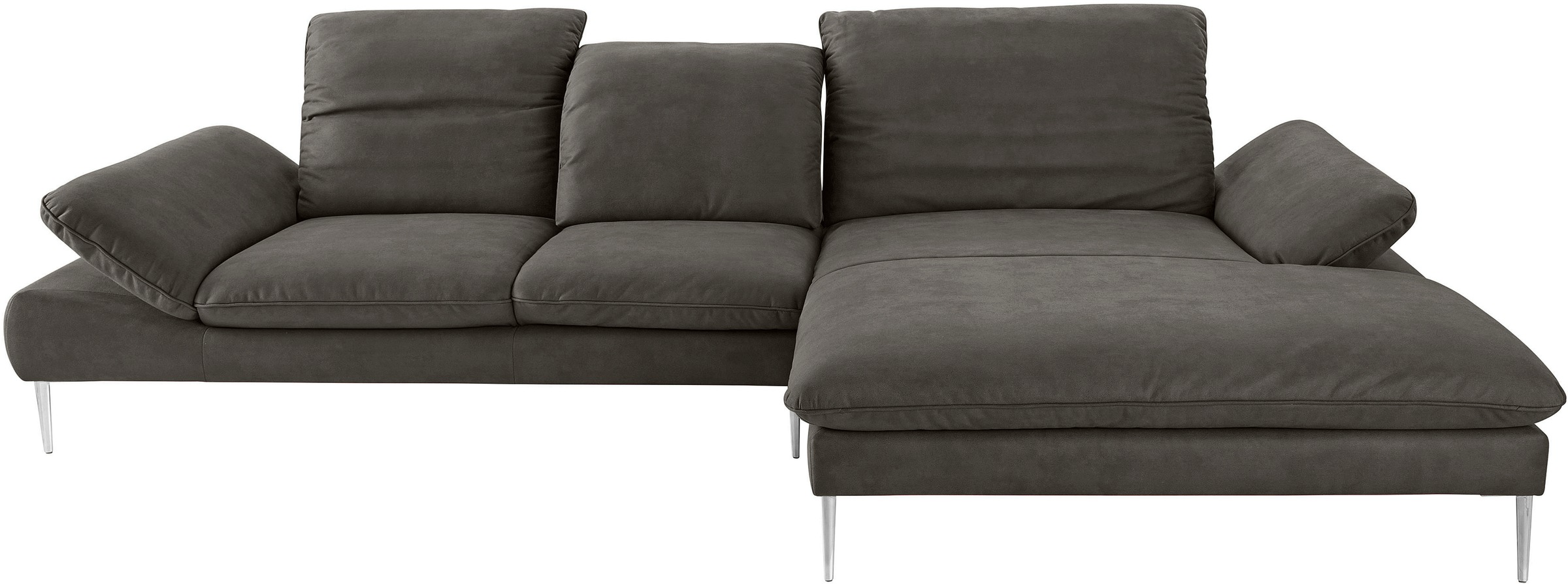 W.SCHILLIG Ecksofa »enjoy&MORE, Designsofa, bequem, zeitlos und elegant, L-Form«, mit Sitztiefenverstellung, Füße Chrom glänzend, Breite 340 cm